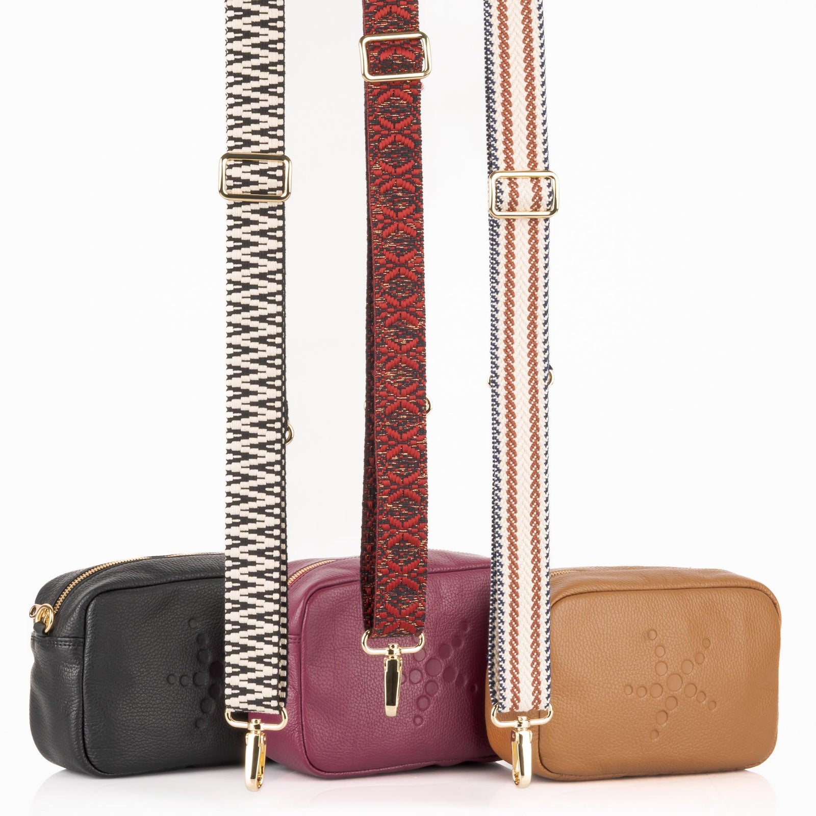 Adjustable Straps - Minimalist Zigzag - Ivory & Black