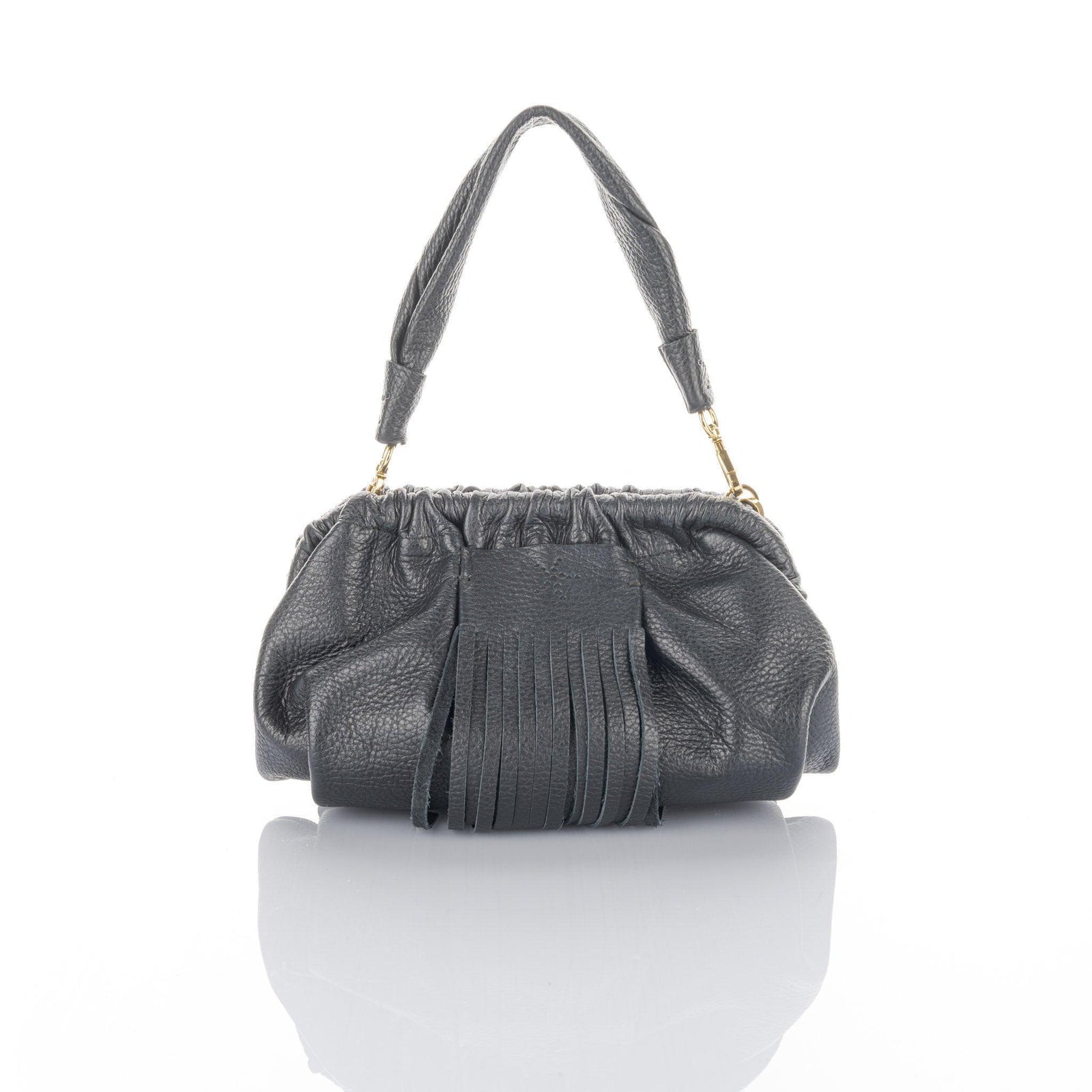 Black Grain Leather Mini Clutch Natalia Bag