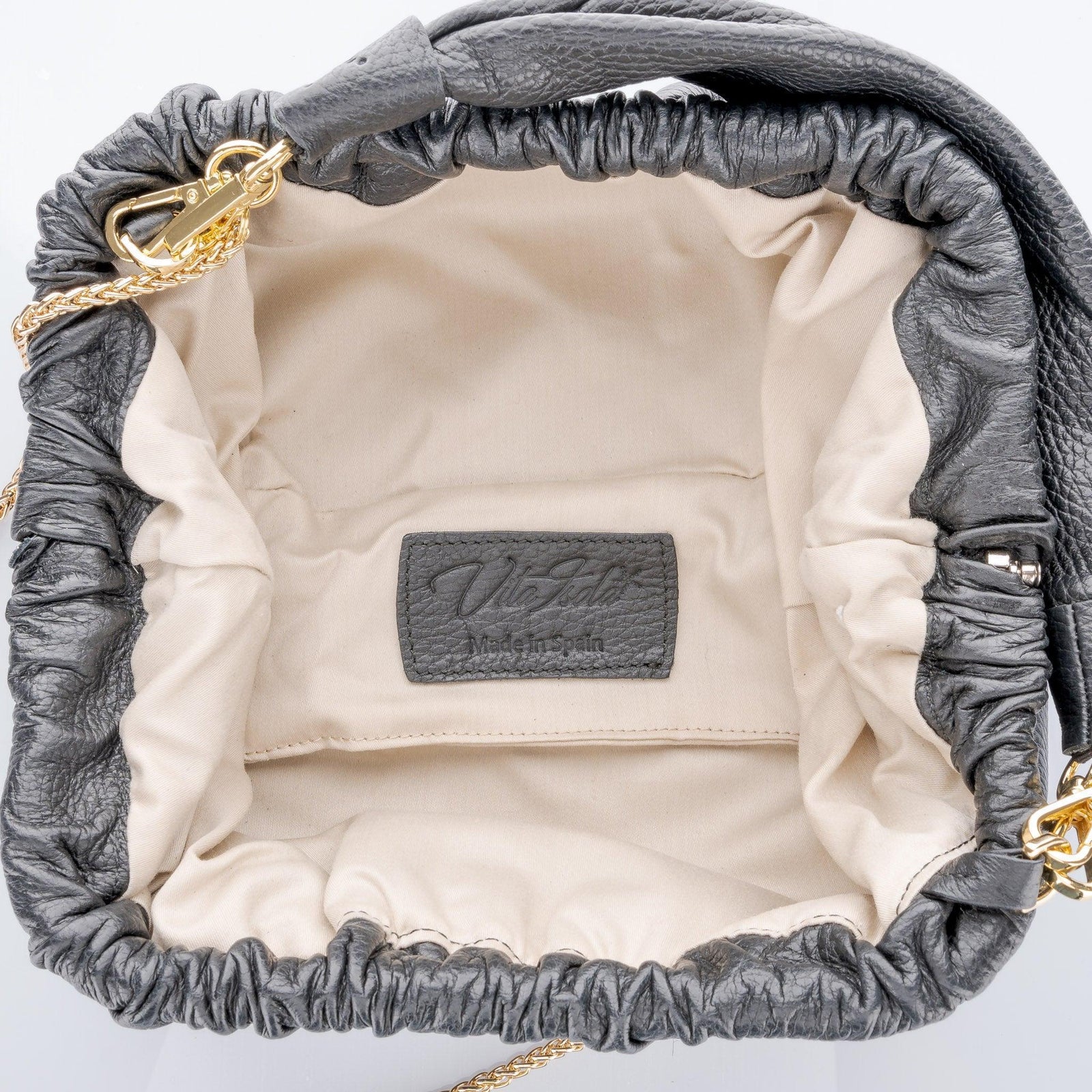 Black Grain Leather Mini Clutch Natalia Bag