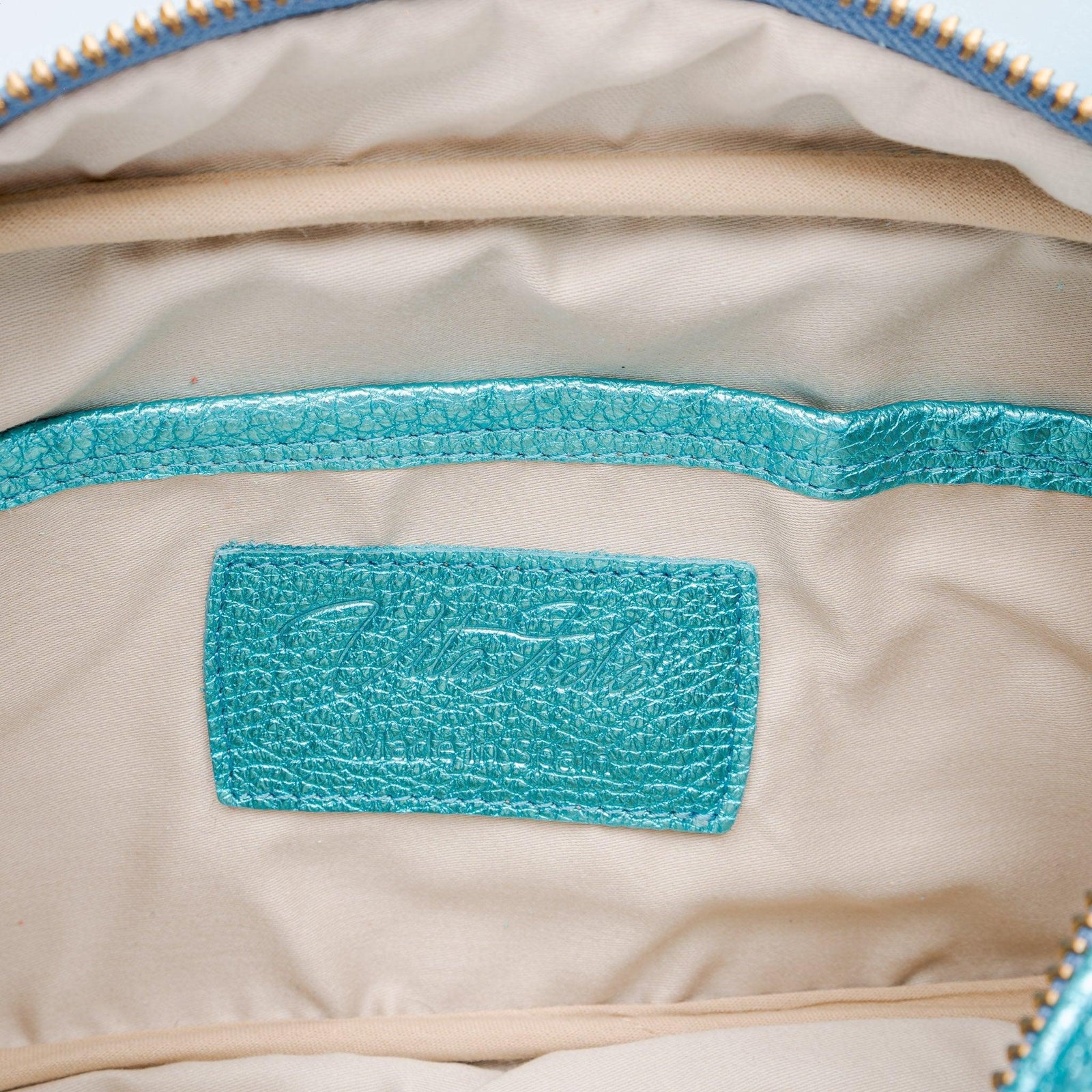 Ocean Blue Metallic Crossbody Bag - Gabriela