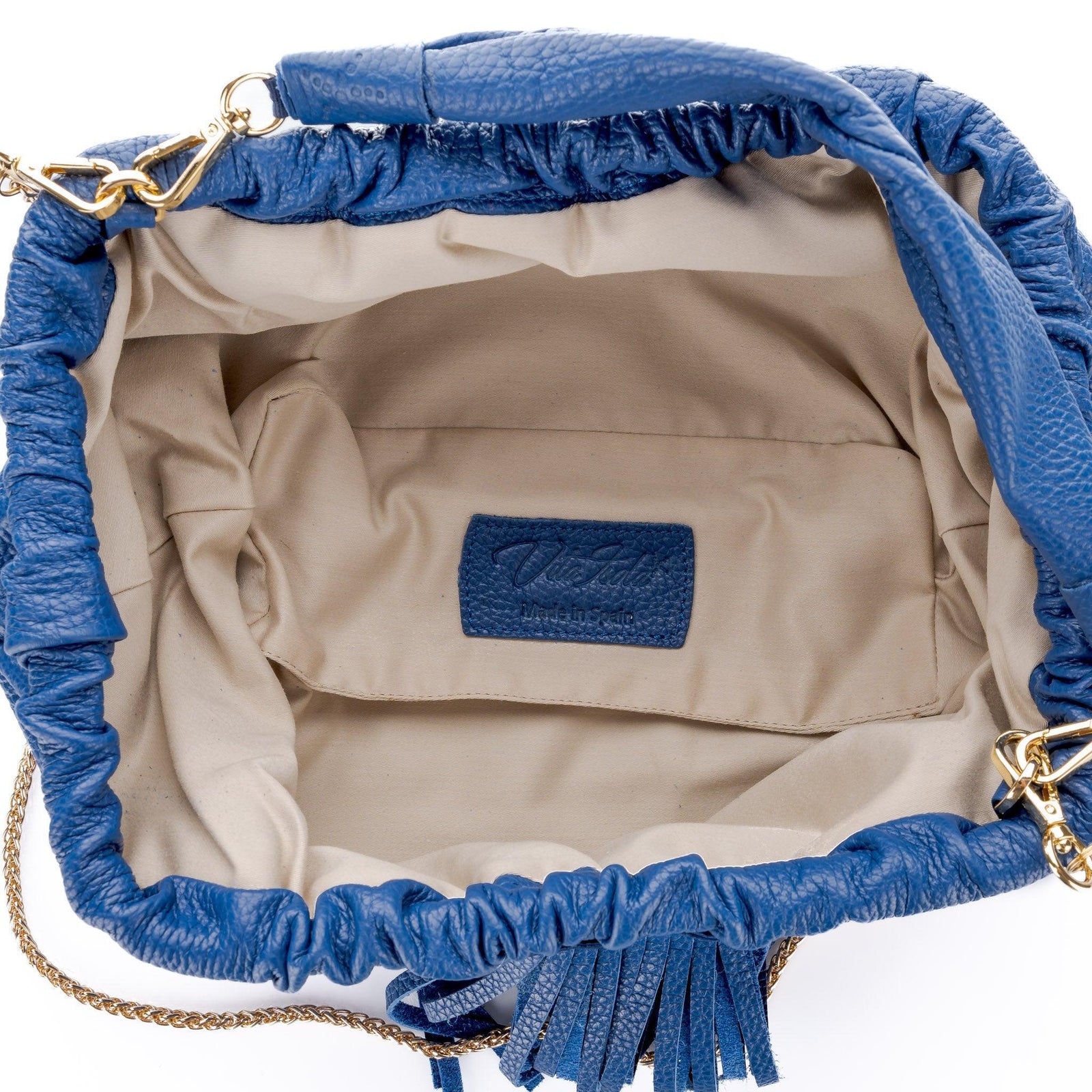 Blue Grain Leather Clutch Natalia Bag