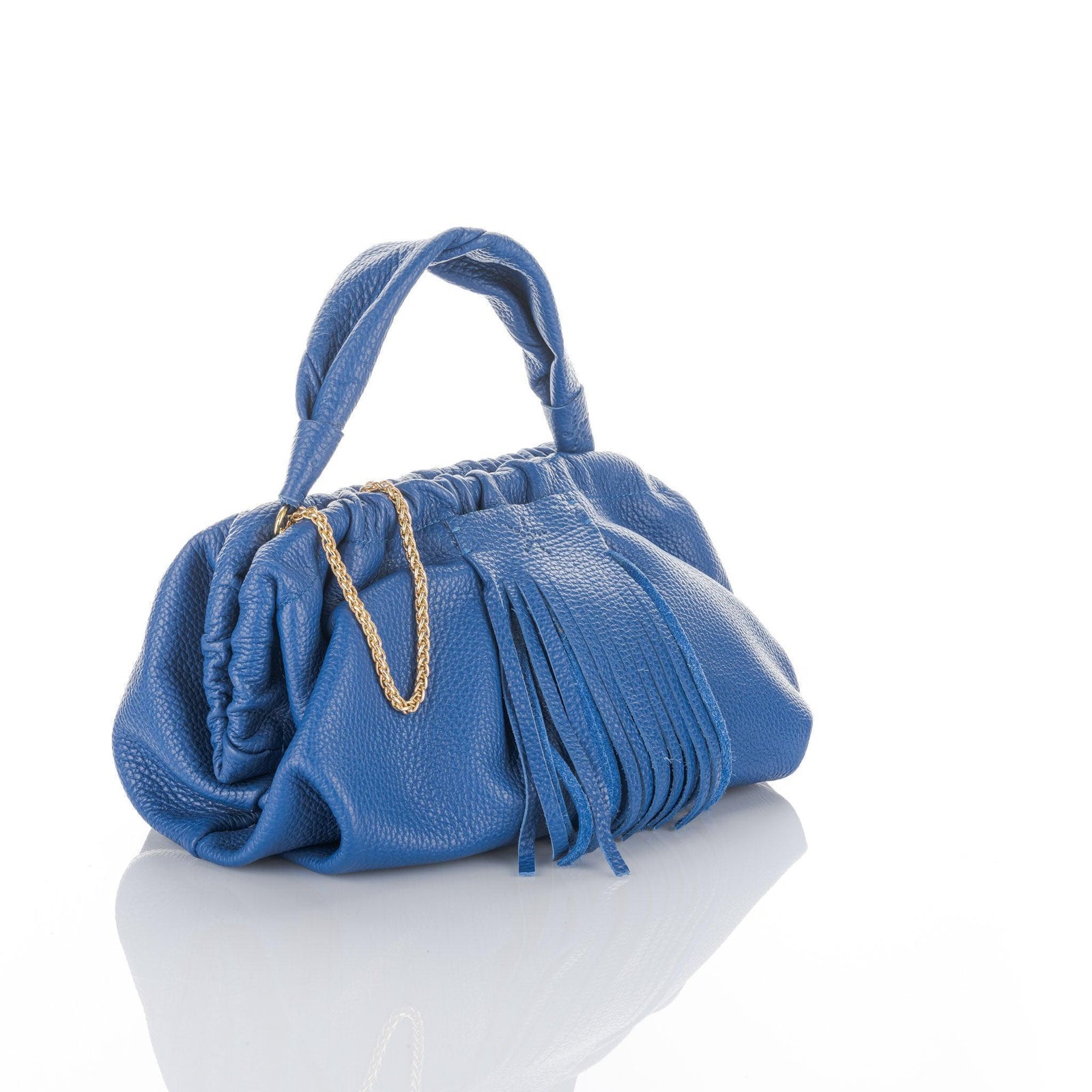 Blue Grain Leather Clutch Natalia Bag
