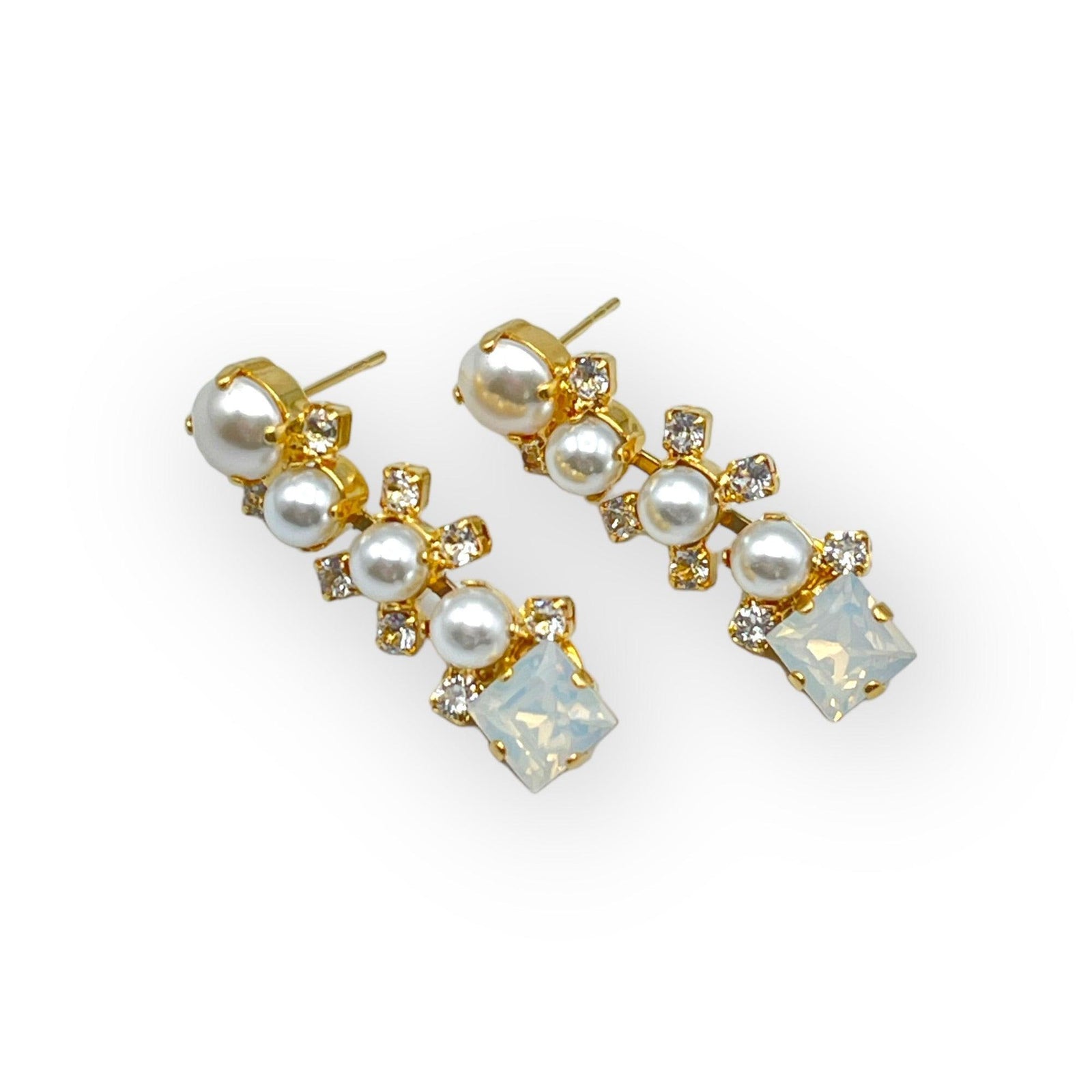 Camila Pearl and Crystal Drop Earrings - Vita Isola