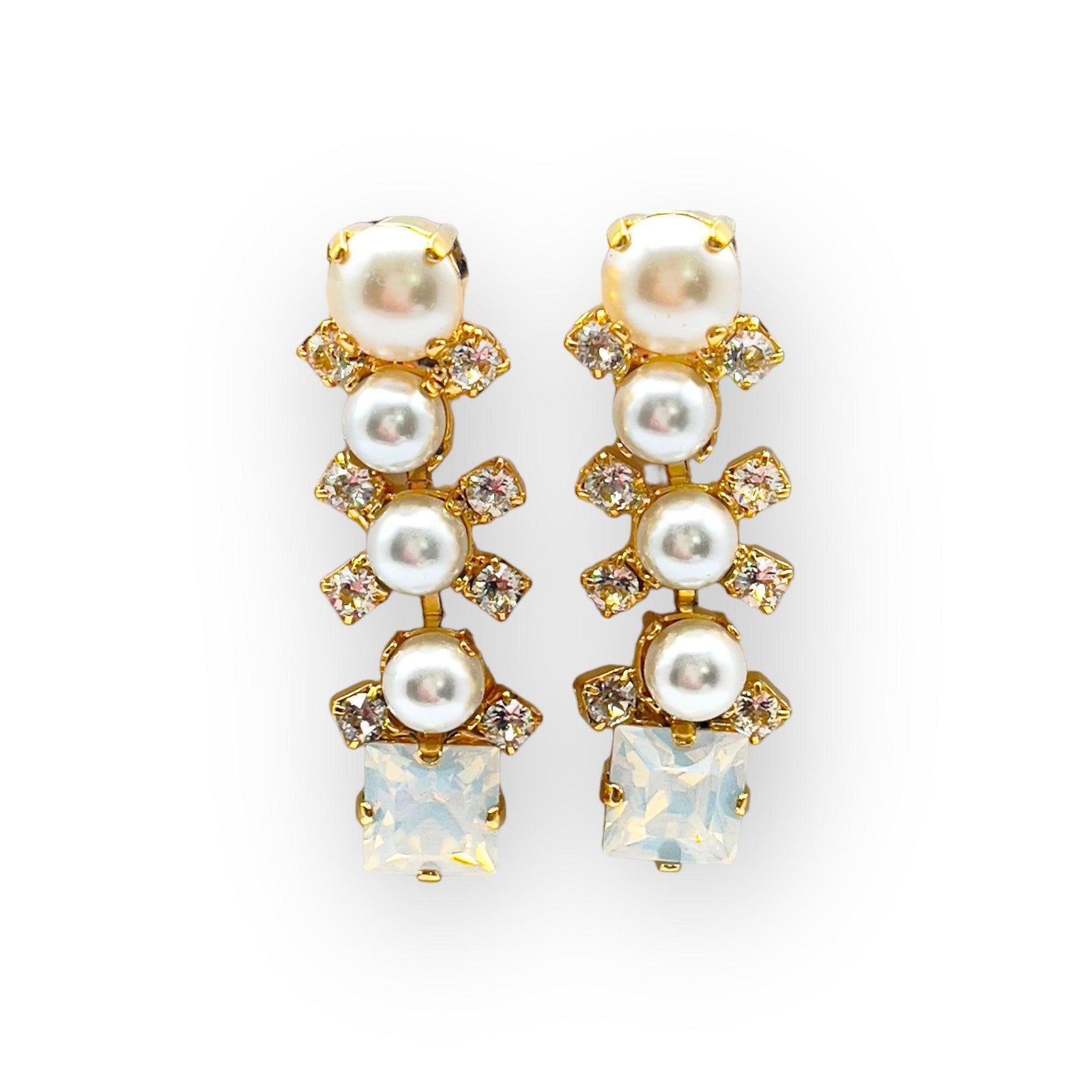 Camila Pearl and Crystal Drop Earrings - Vita Isola