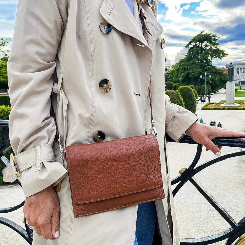 TriVersa Luxe - Passport Leather Trio: Passport Holder, Wallet, & Crossbody Clutch - Brown