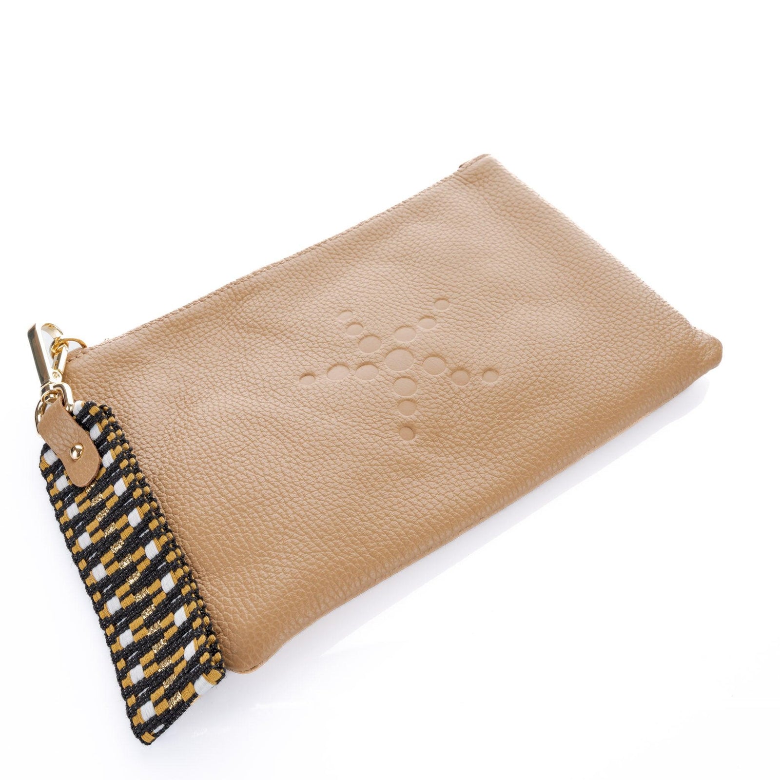 TriVersa Luxe Leather - Pouch, Clutch, & Crossbody-Sand - Vita Isola