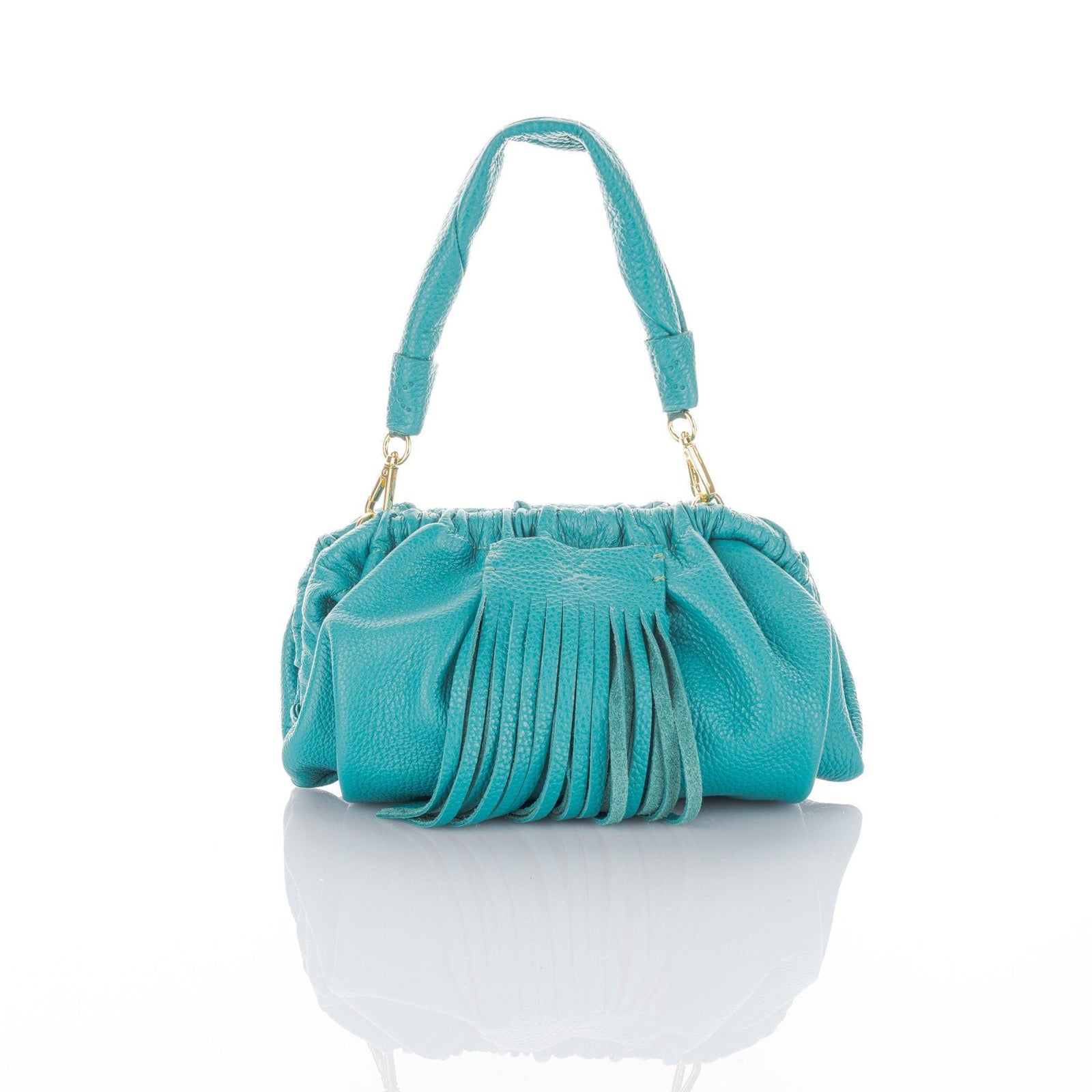 Turquoise Grain Leather Mini Clutch Natalia Bag