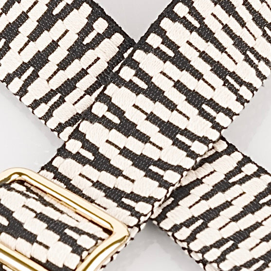 Adjustable Straps - Minimalist Zigzag - Ivory & Black