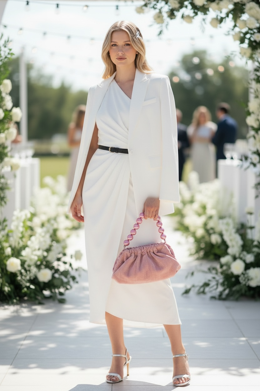 Natalia - Raso Plisse Mini Clutch Bag - Nude