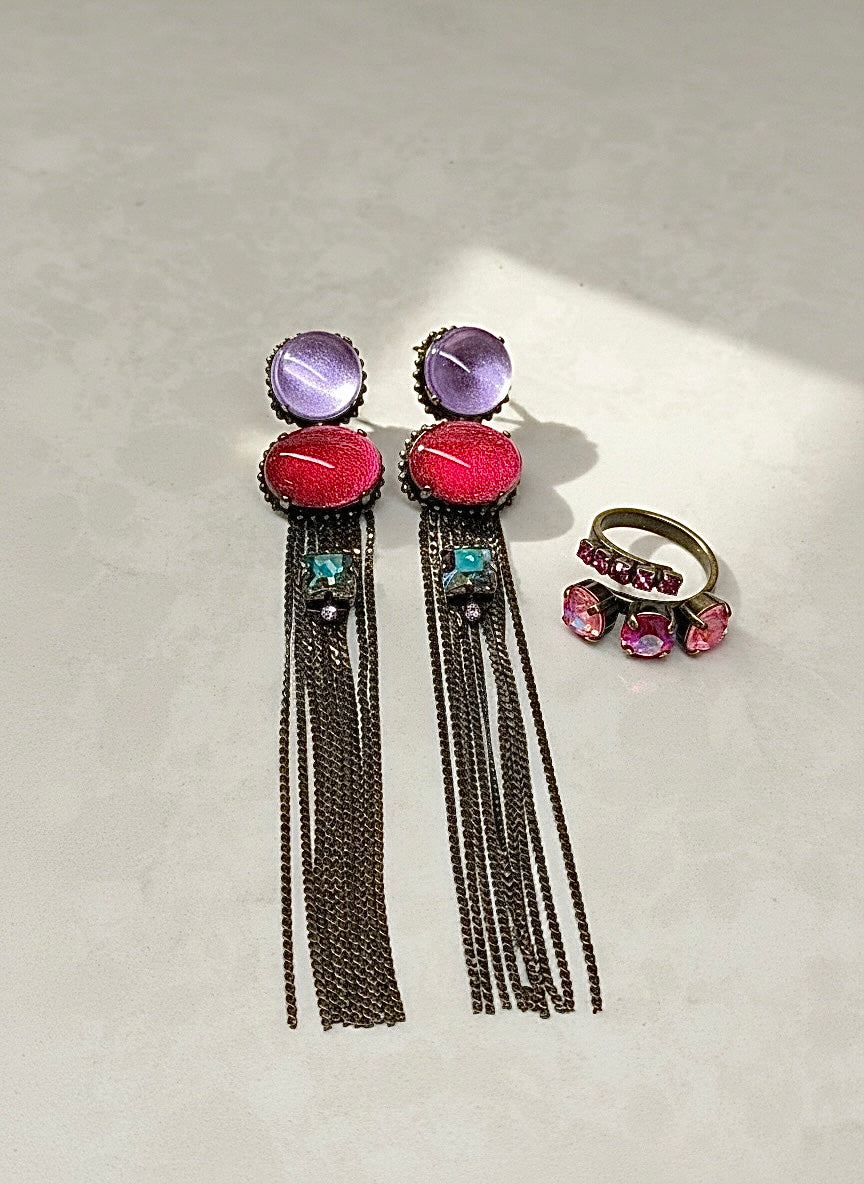 Lilac Crystal Earrings