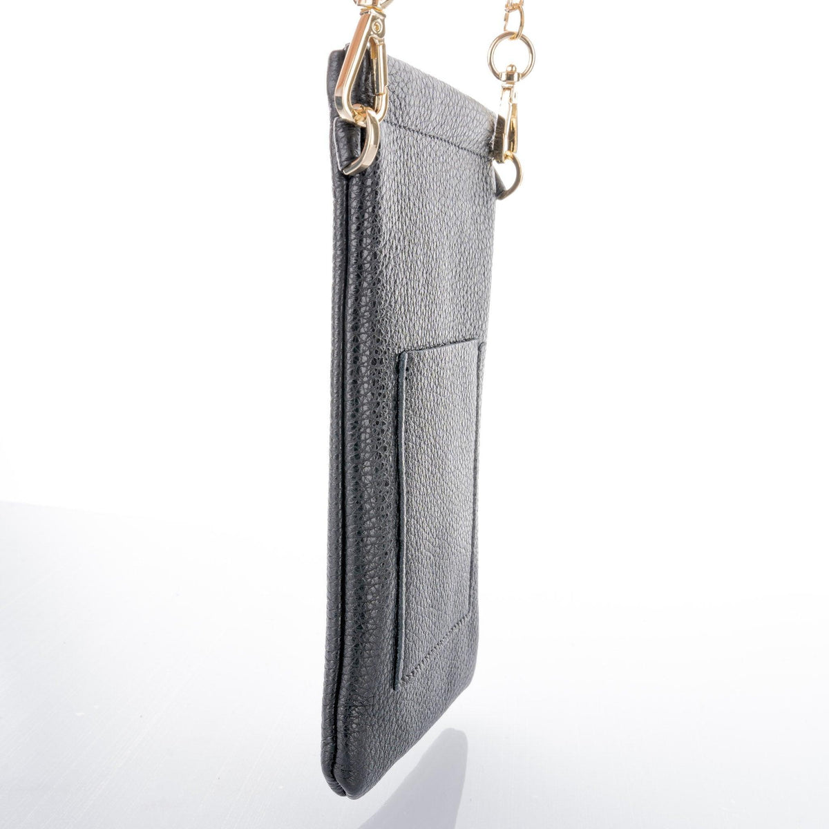 Black Crossbody Leather Phone Pouch - Vita Isola