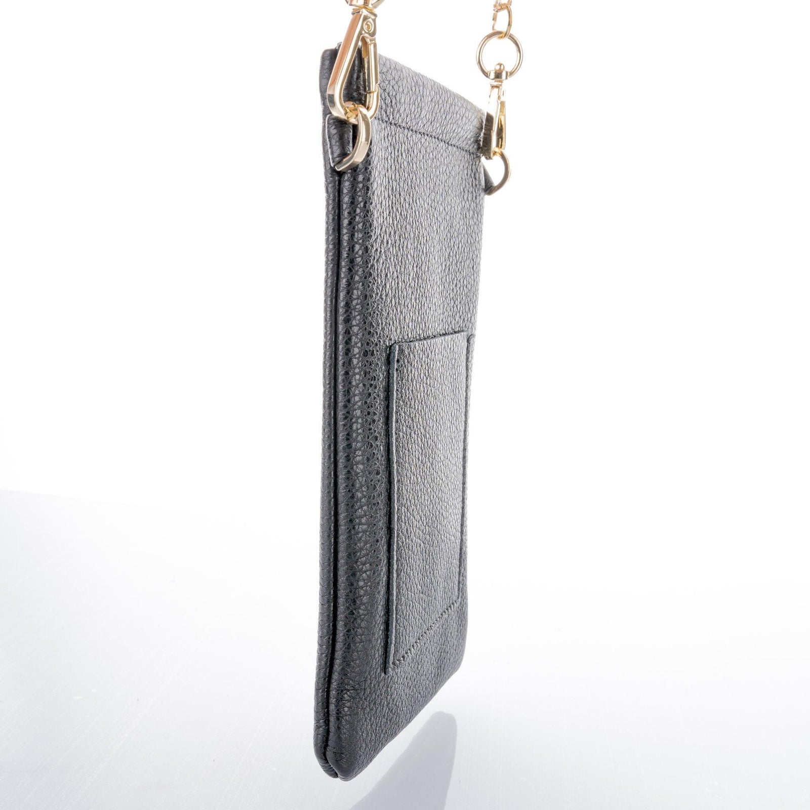 Black Crossbody Leather Phone Pouch - Vita Isola