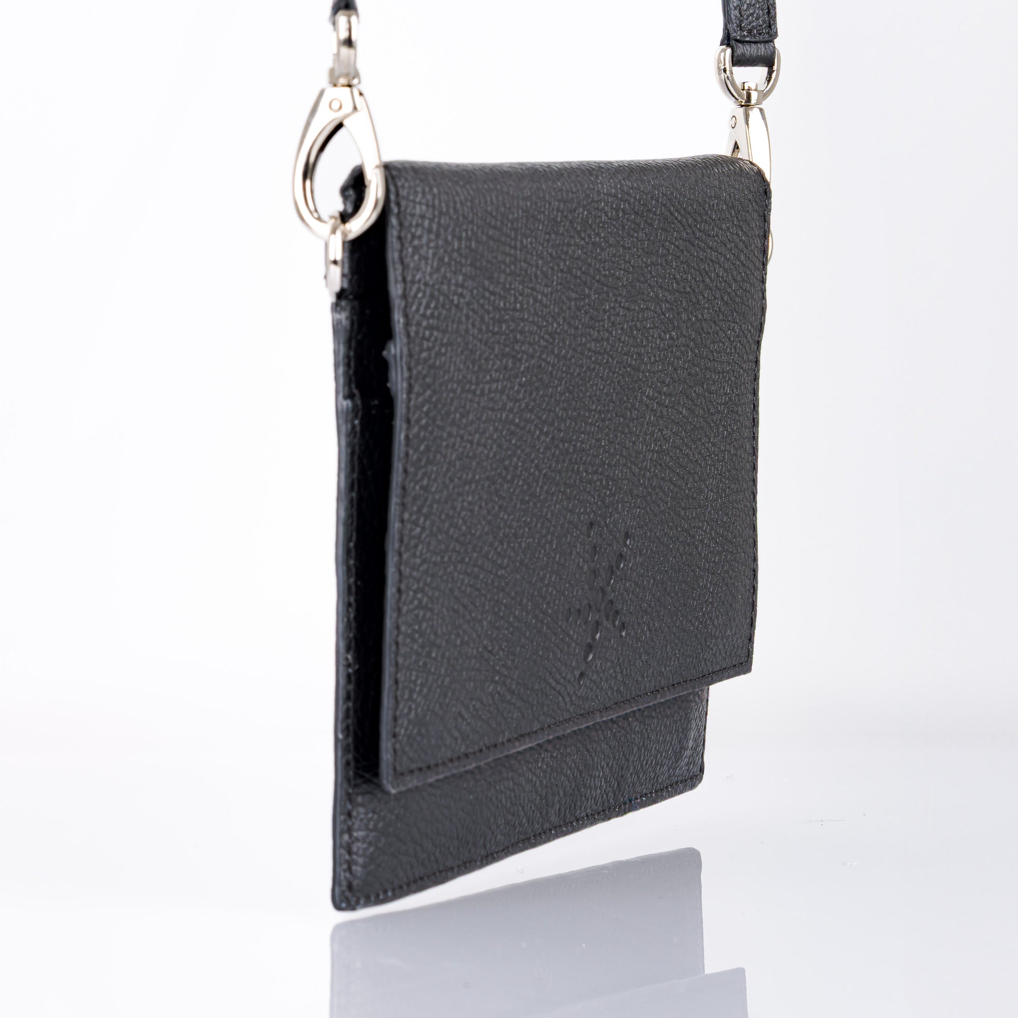 TriVersa Luxe - Passport Leather Trio: Passport Holder, Wallet, & Crossbody Clutch - Black