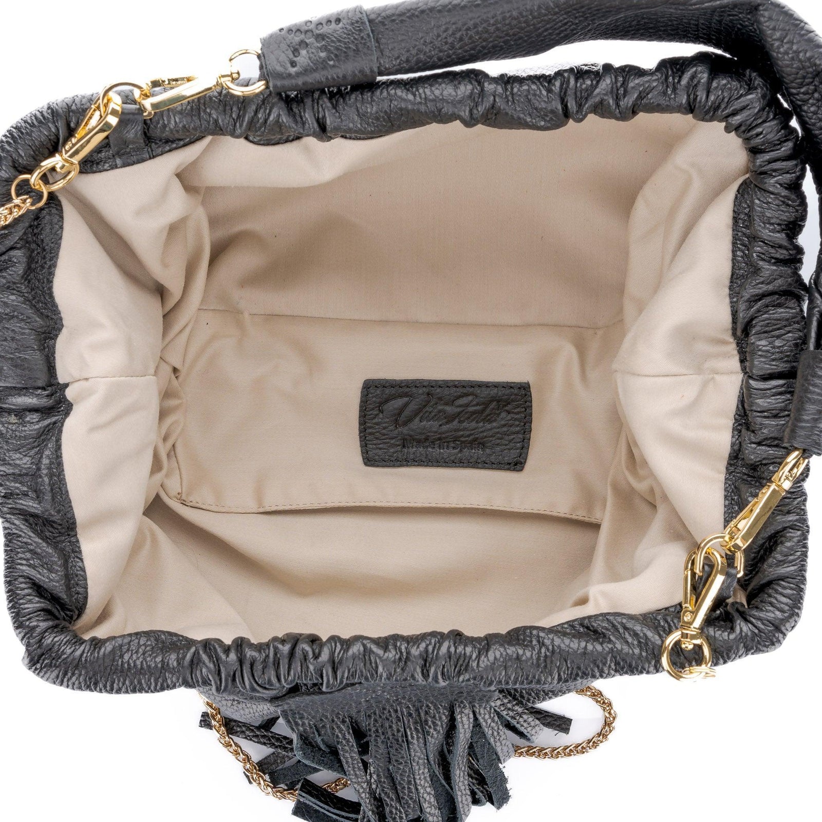 Black Grain Leather Clutch Natalia Bag