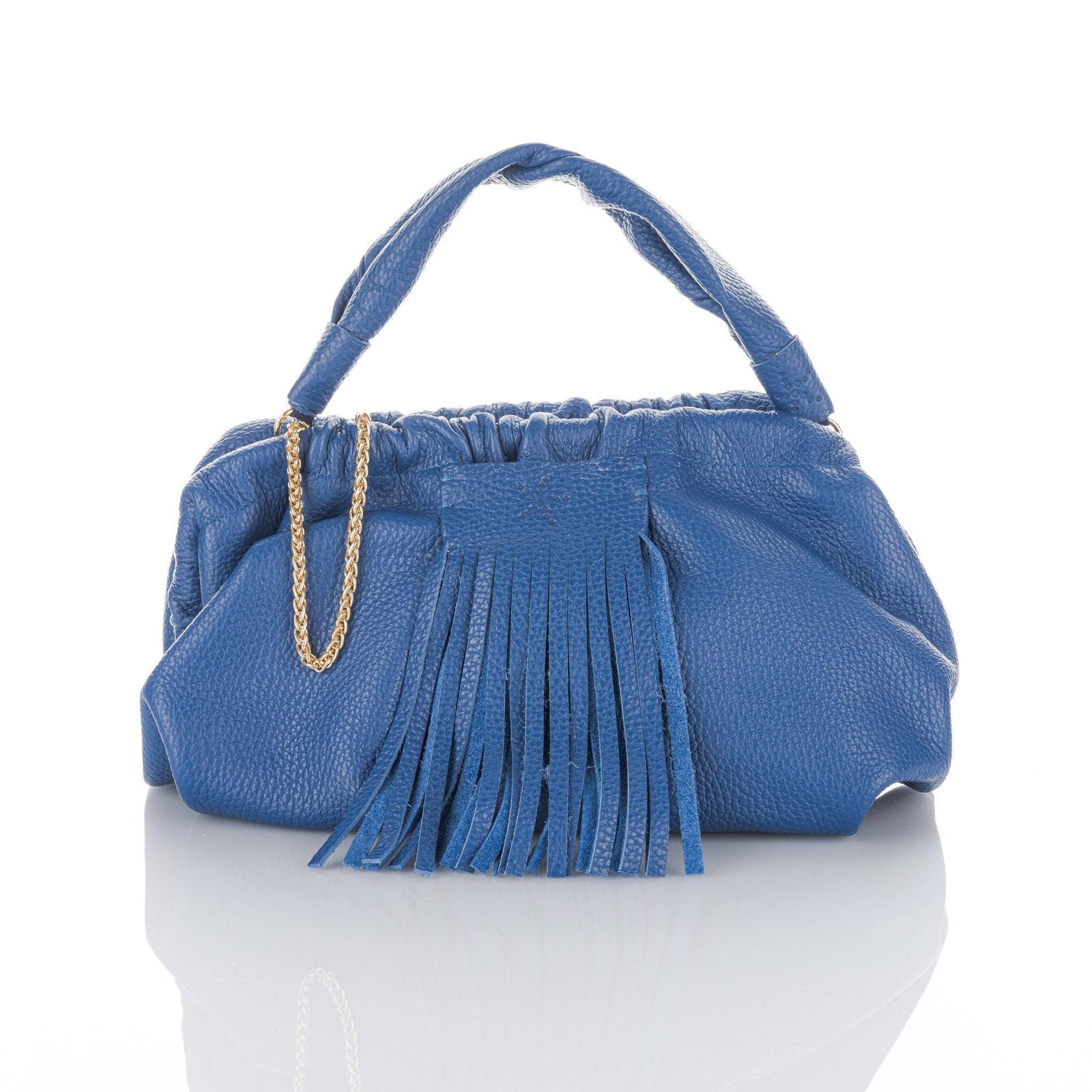 Blue Grain Leather Clutch Natalia Bag