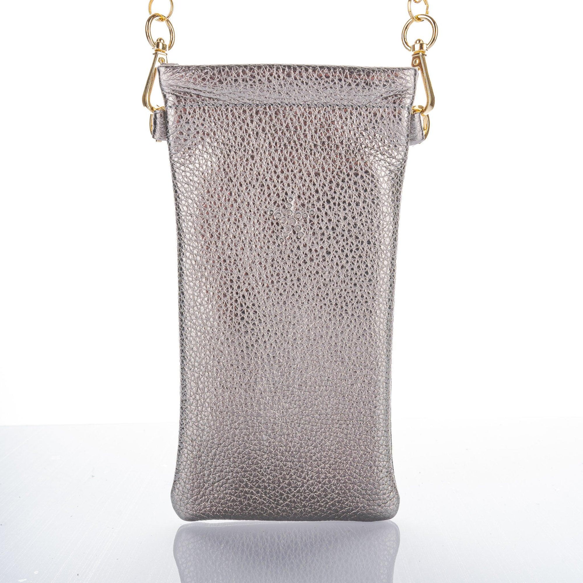 Bronze Crossbody Leather Phone Pouch - Vita Isola