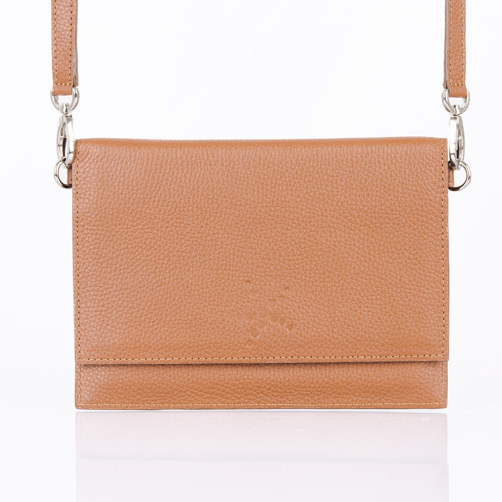 TriVersa Luxe - Passport Leather Trio: Passport Holder, Wallet, & Crossbody Clutch - Brown