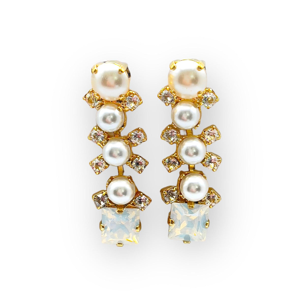 Camila Pearl and Crystal Drop Earrings - Vita Isola