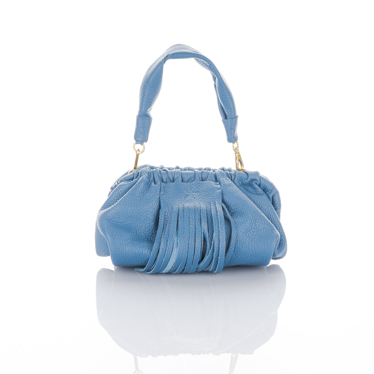 Cobalto Blue Grain Leather Mini Clutch Natalia Bag
