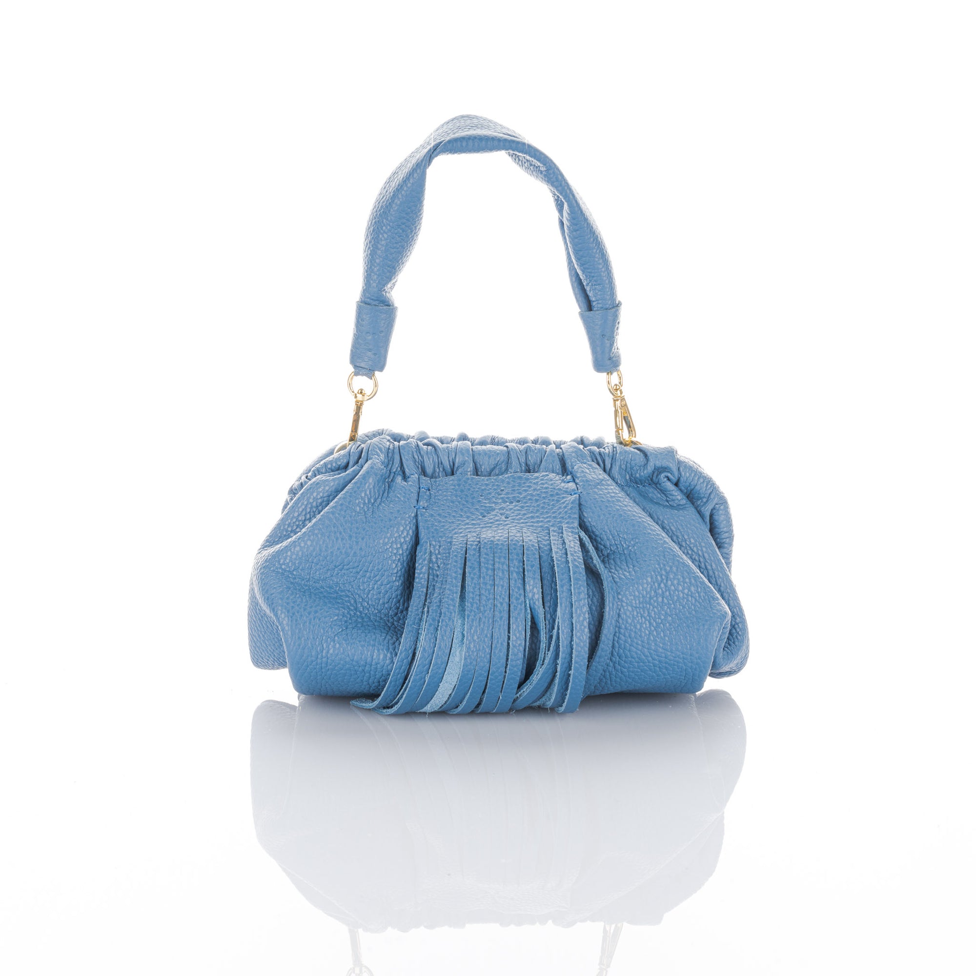 Cobalto Blue Grain Leather Mini Clutch Natalia Bag