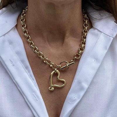 Gold Heart Short Necklace
