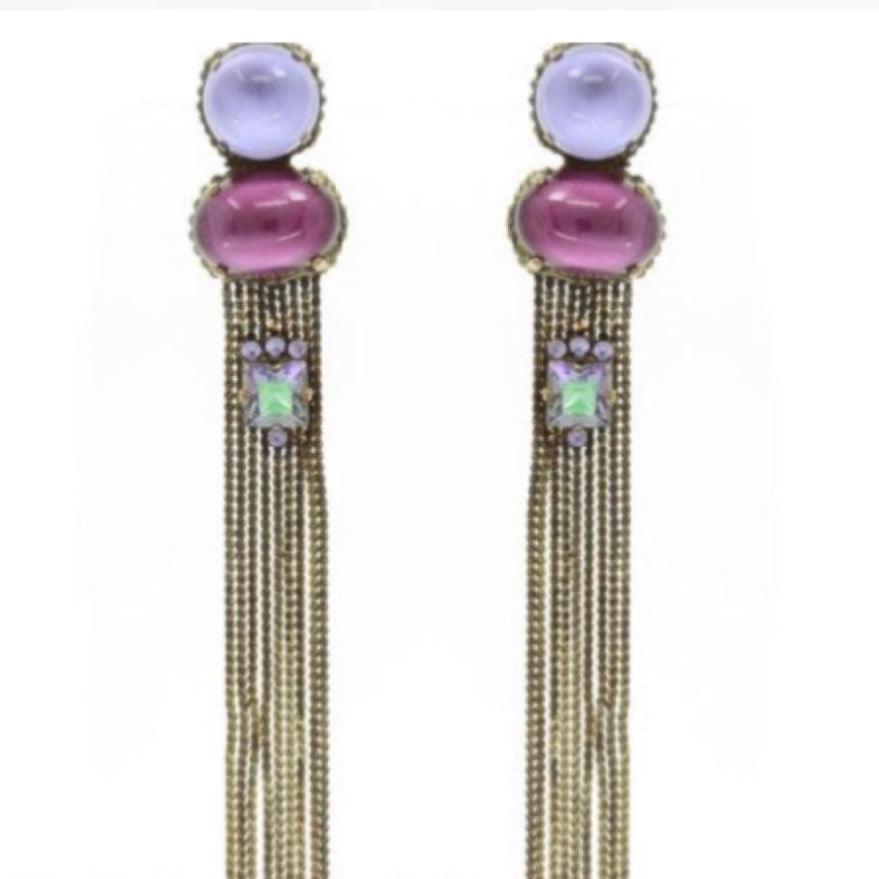 Lilac Crystal Earrings - Vita Isola