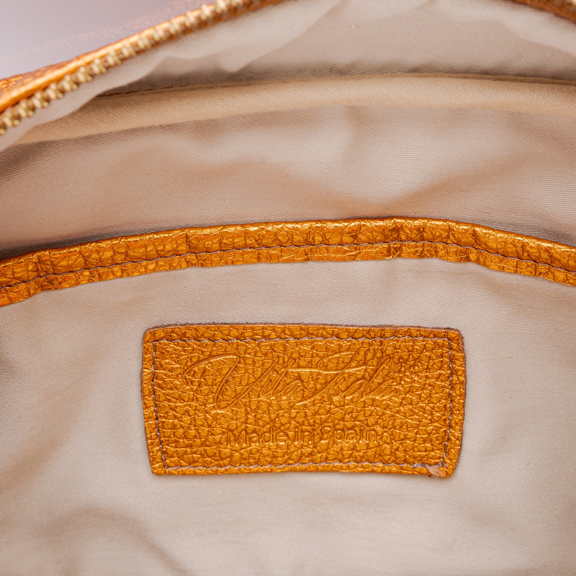 Sunshine Orange Metallic Crossbody Bag - Gabriela