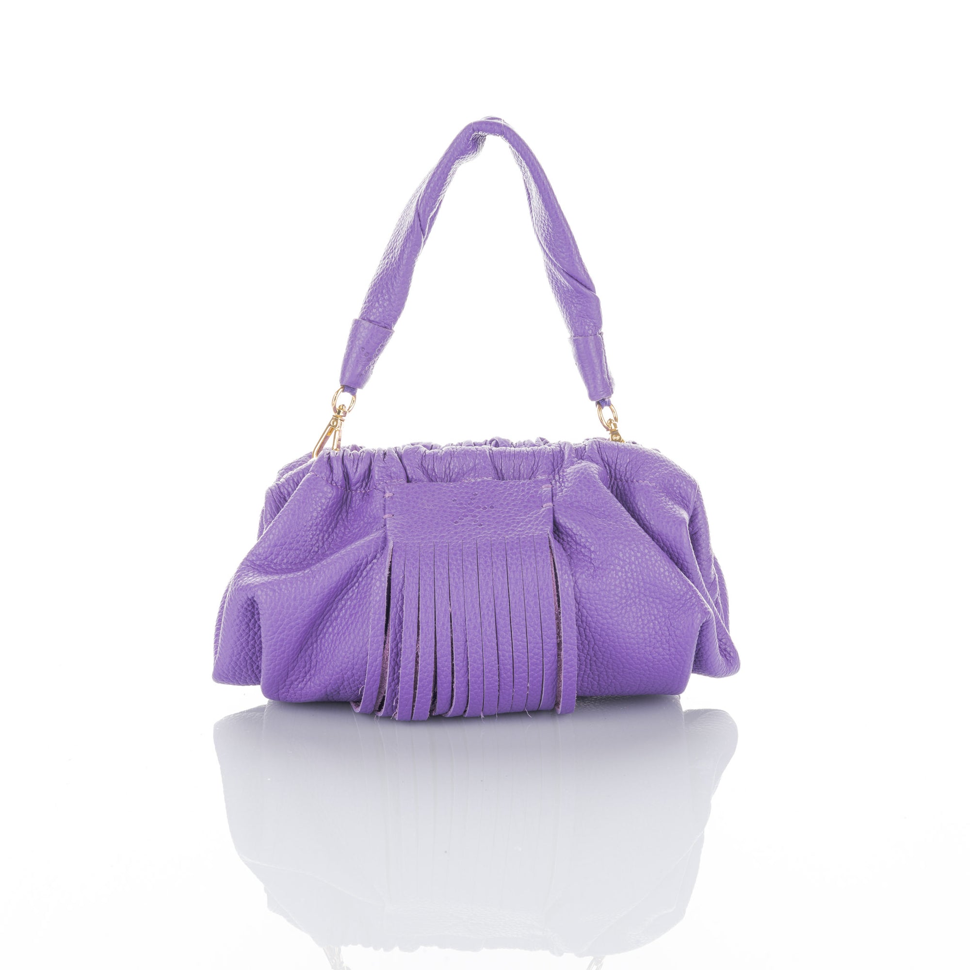 Purple Grain Leather Mini Clutch Natalia Bag