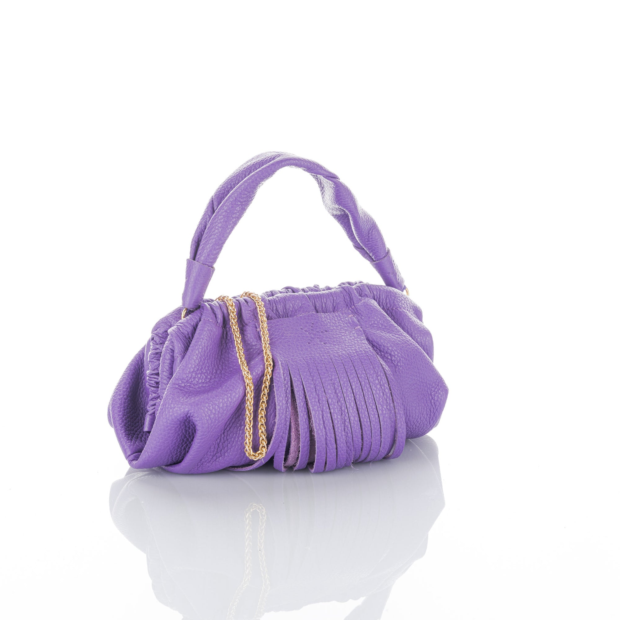 Purple Grain Leather Mini Clutch Natalia Bag