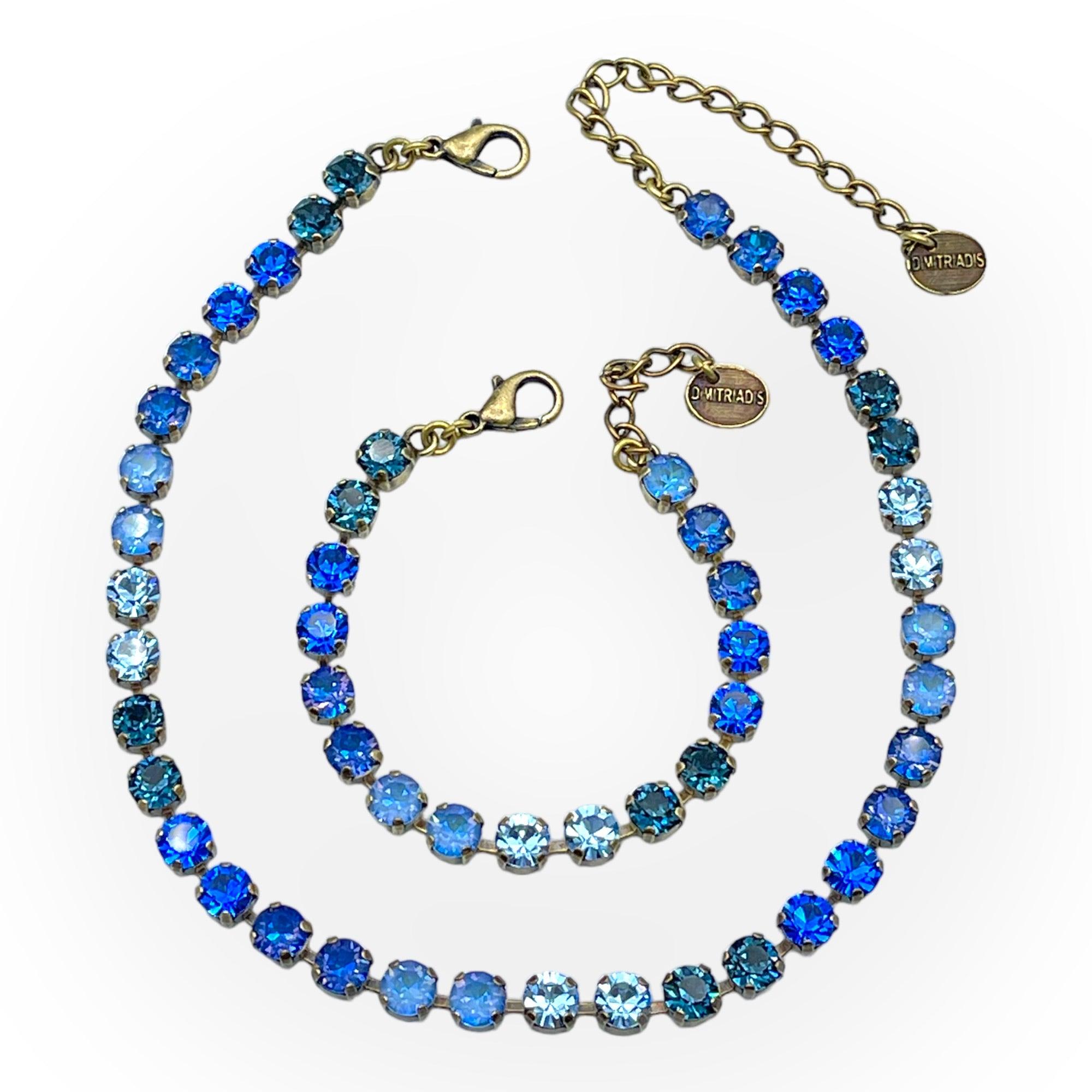 Silvana Mixed Blue Crystals Bracelet - Vita Isola