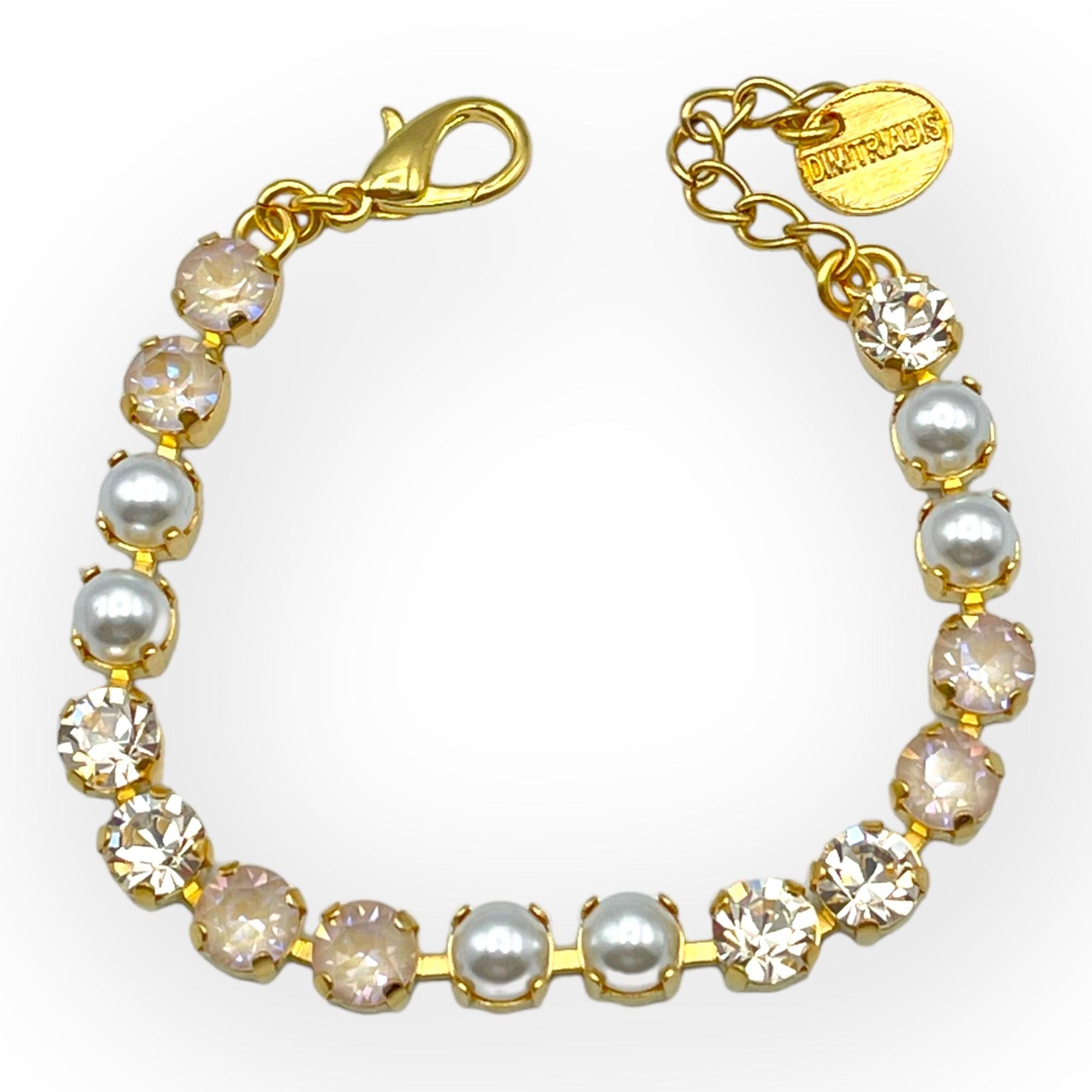 Silvana Mixed Pearls & Crystals Gold Bracelet - Vita Isola