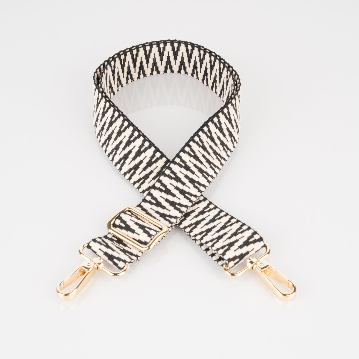 Adjustable Straps - Minimalist Zigzag - Ivory &amp; Black