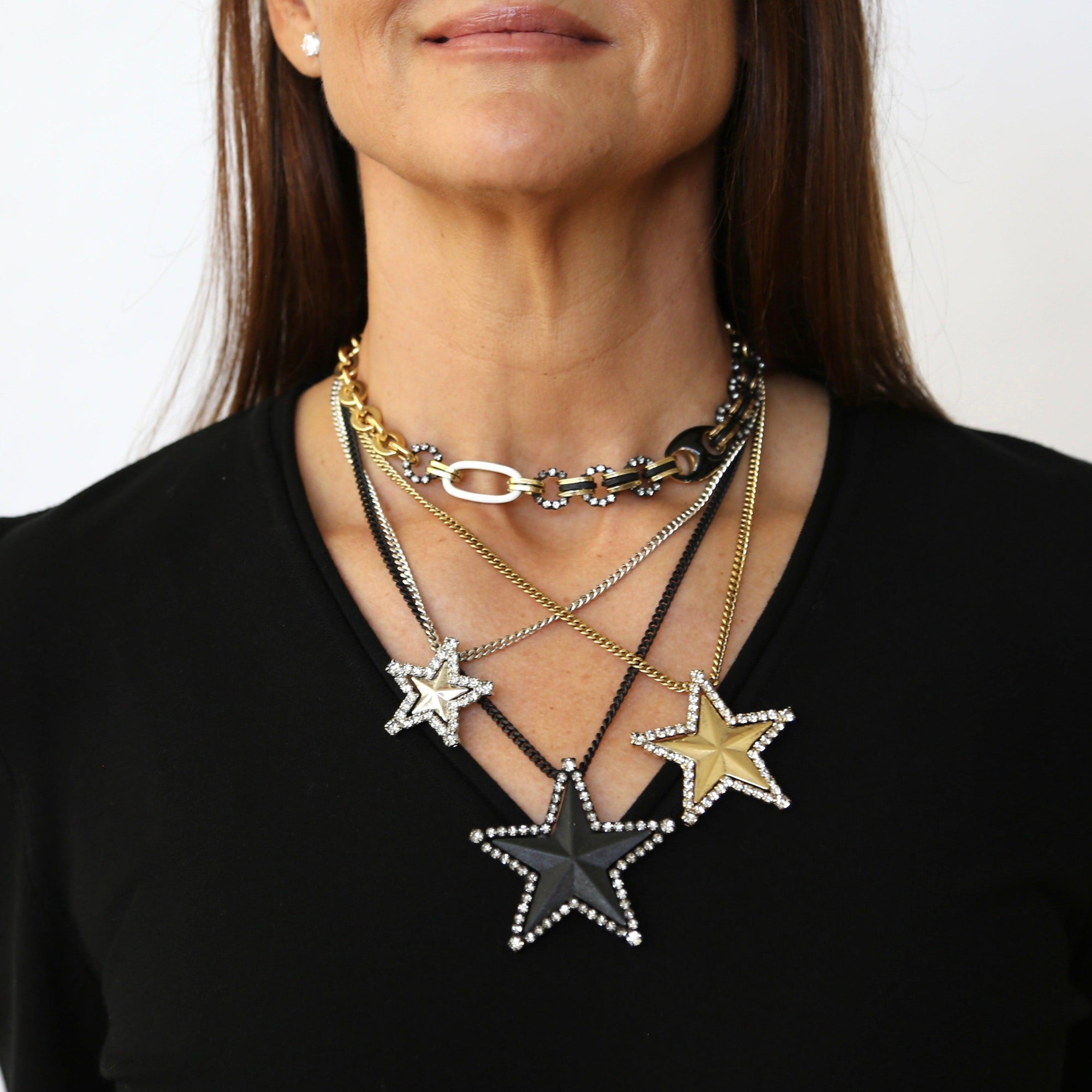 Tova Rhinestone Cowboy Multi Necklace - Vita Isola