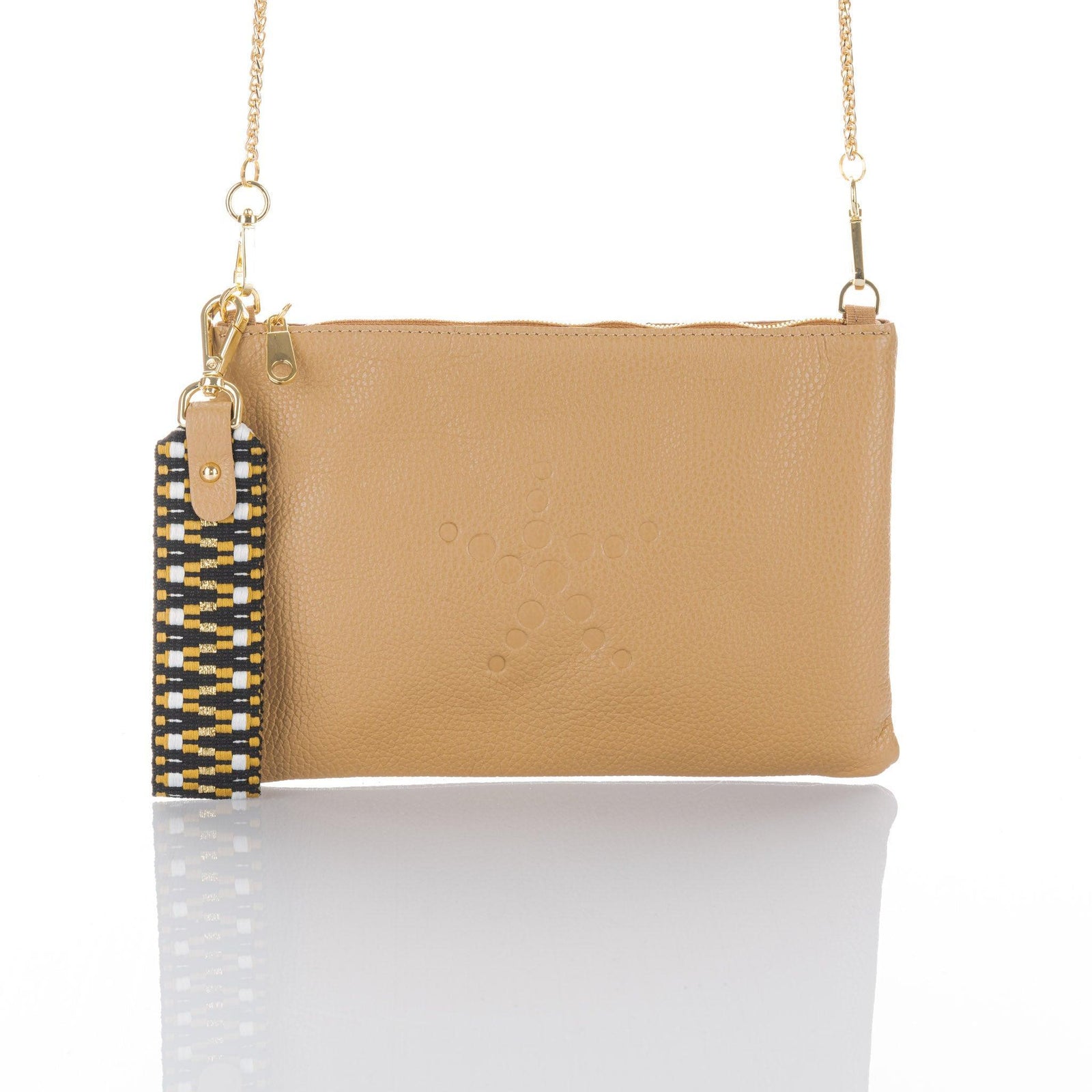 TriVersa Luxe Leather - Pouch, Clutch, & Crossbody-Sand - Vita Isola