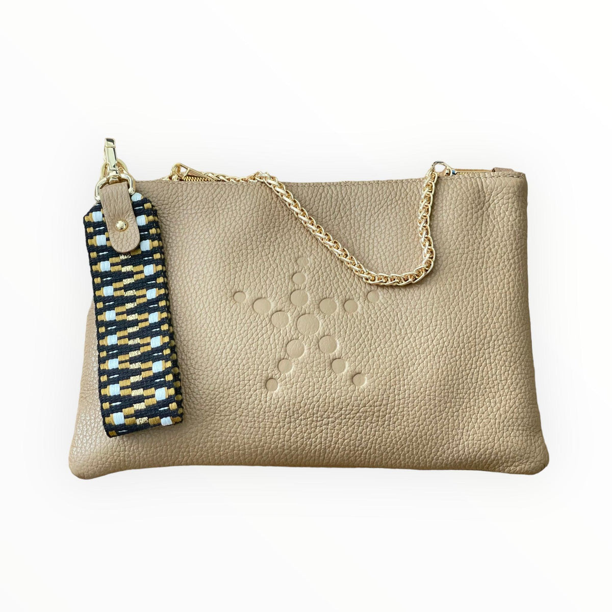 TriVersa Luxe Leather - Pouch, Clutch, &amp; Crossbody-Sand - Vita Isola