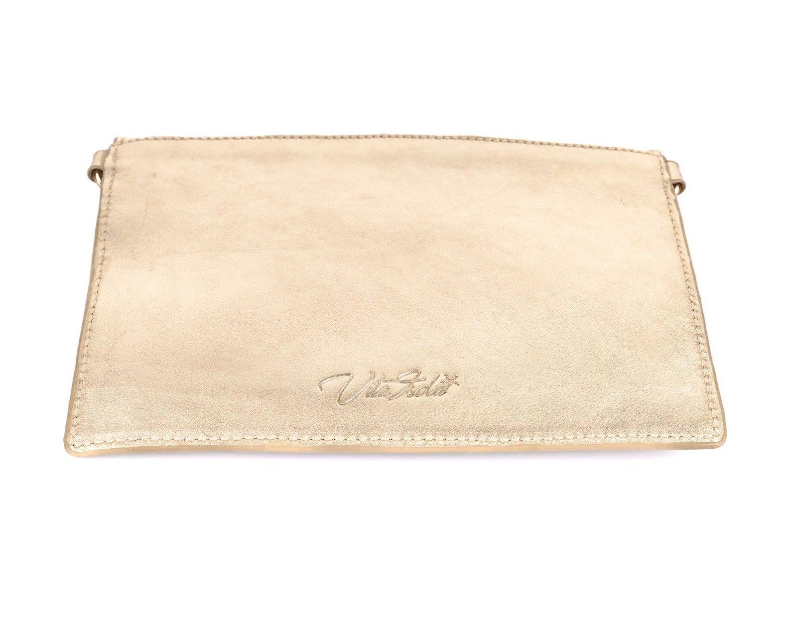 TriVersa Luxe Passport Leather Trio: Passport Holder, Wallet, & Crossbody Clutch-Gold - Vita Isola