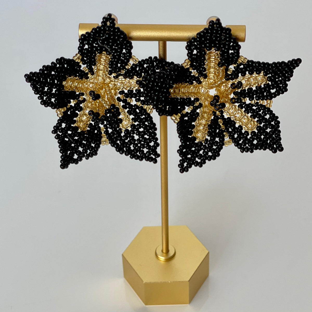 Black Gold Amaryllis Flower Earrings - Vita Isola