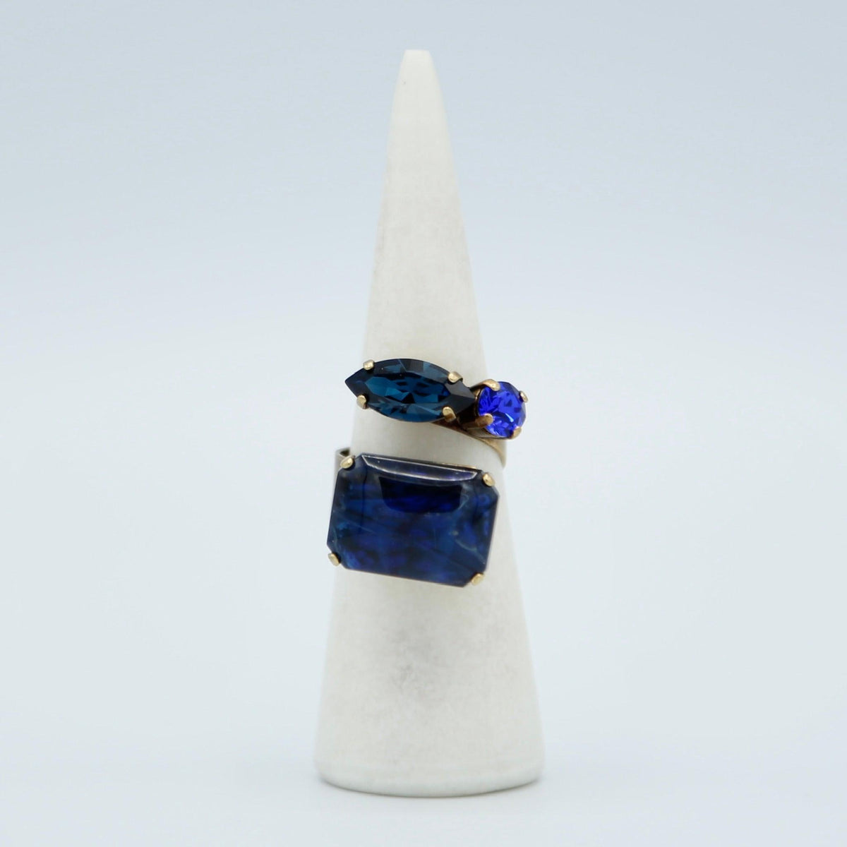 Blue Nature Ring with Glass Stones - Vita Isola