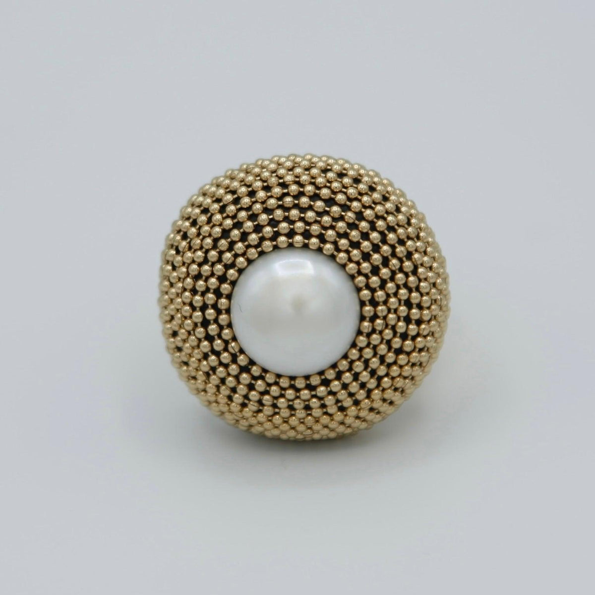 Gold Ball Chain with Pearl Ring BE🇮🇹 - Vita Isola
