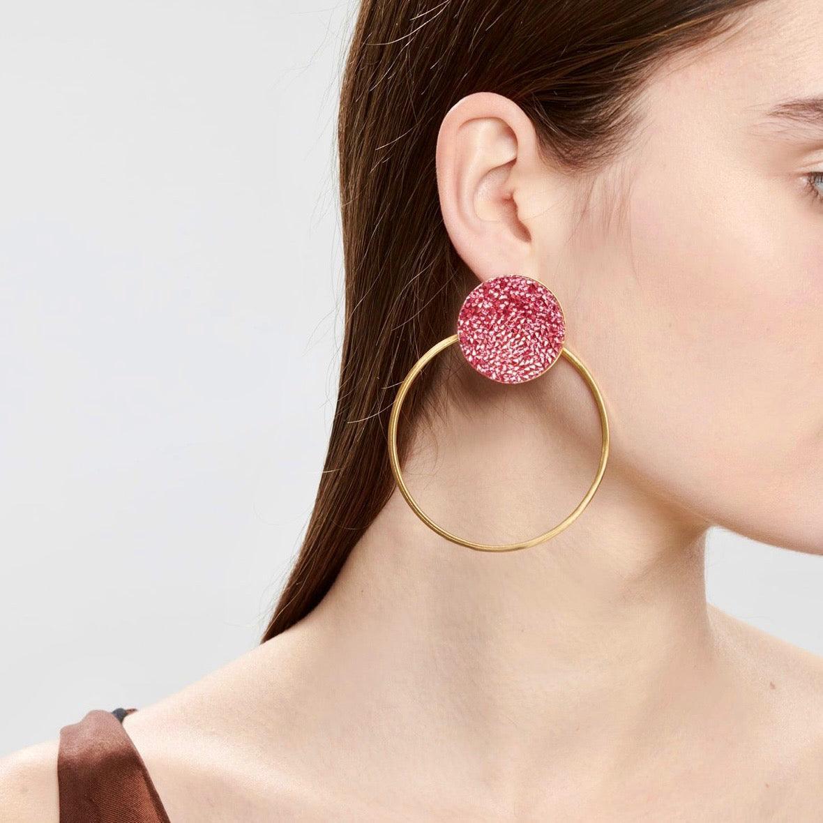 Hope Earrings with Red Fuchsia Swarovski Crystals - Vita Isola