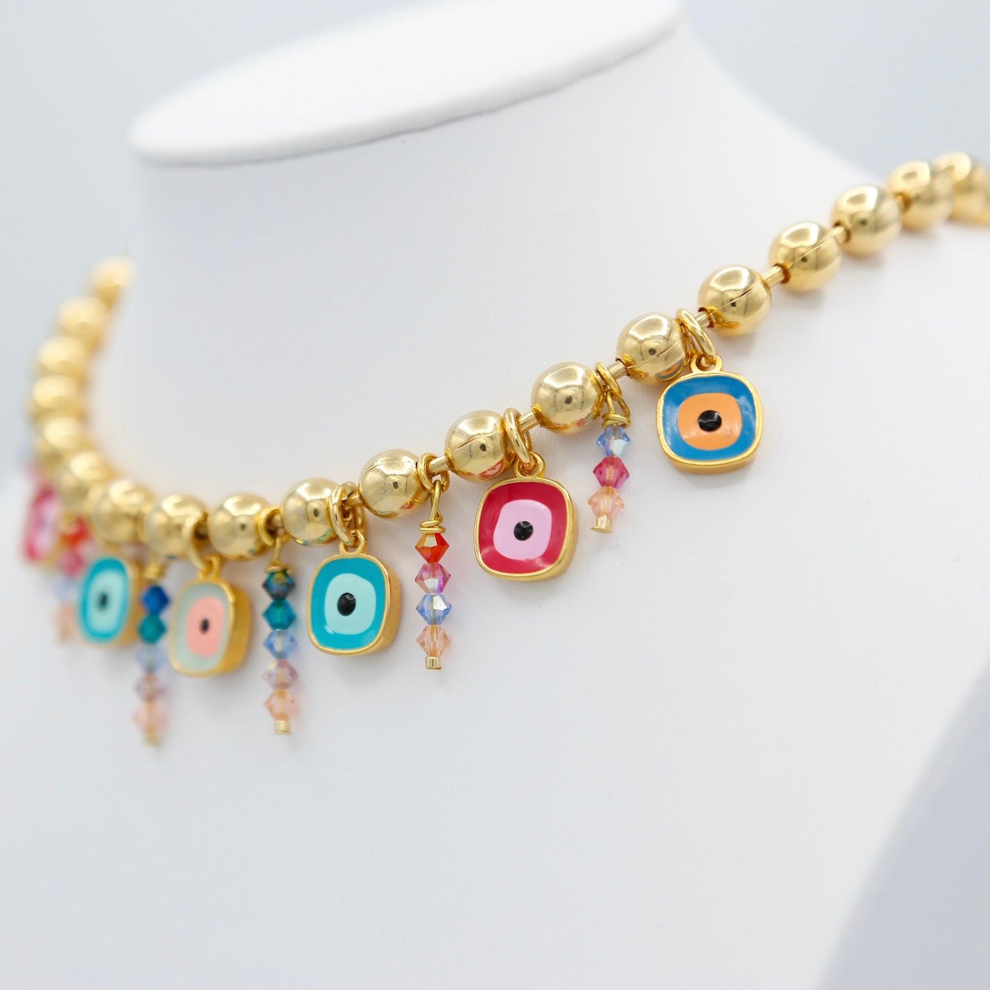 Iconic Gold Bead Necklace with Charms - Vita Isola