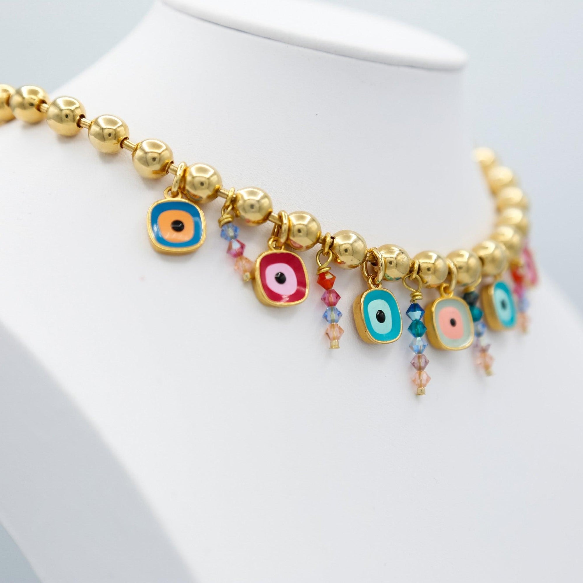 Iconic Gold Bead Necklace with Charms - Vita Isola