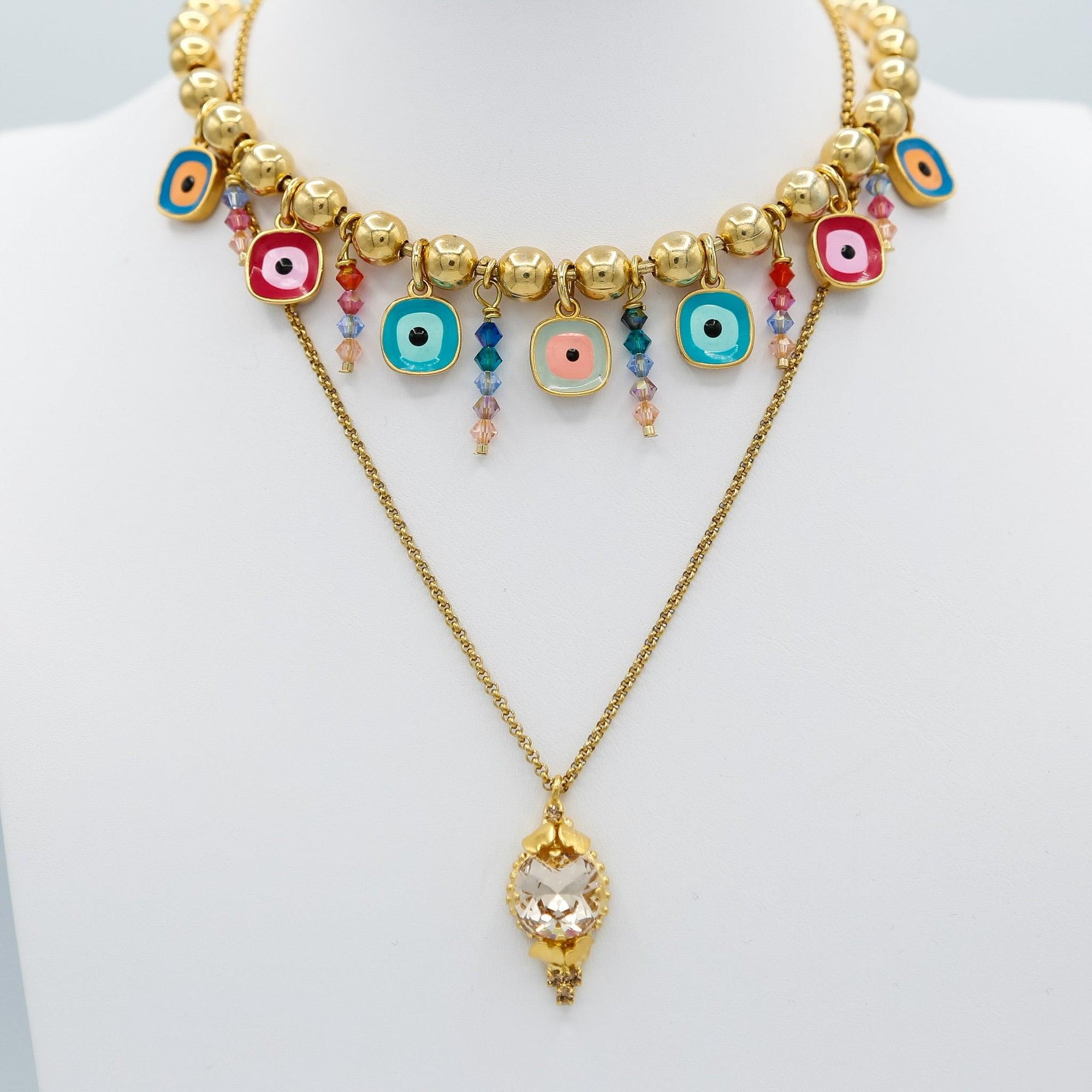 Iconic Gold Bead Necklace with Charms - Vita Isola