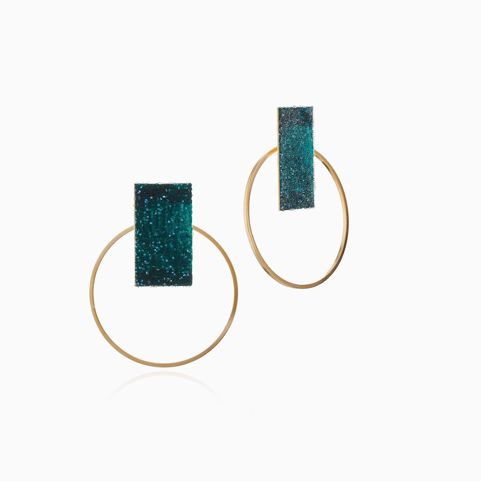 Join Gold Plated Earrings with crystals - Vita Isola