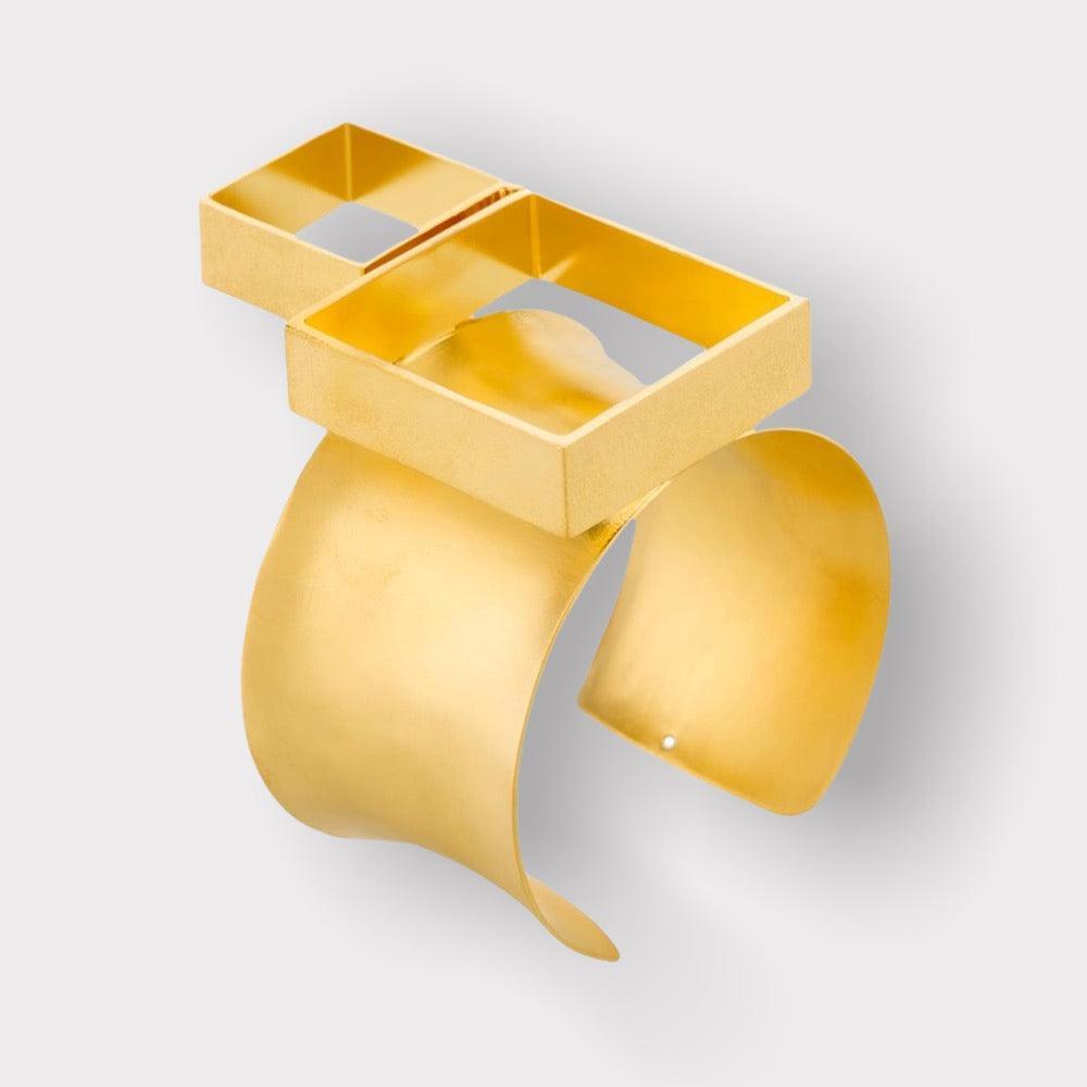 K.V. Cubism Gold Cuff Bracelet - Vita Isola