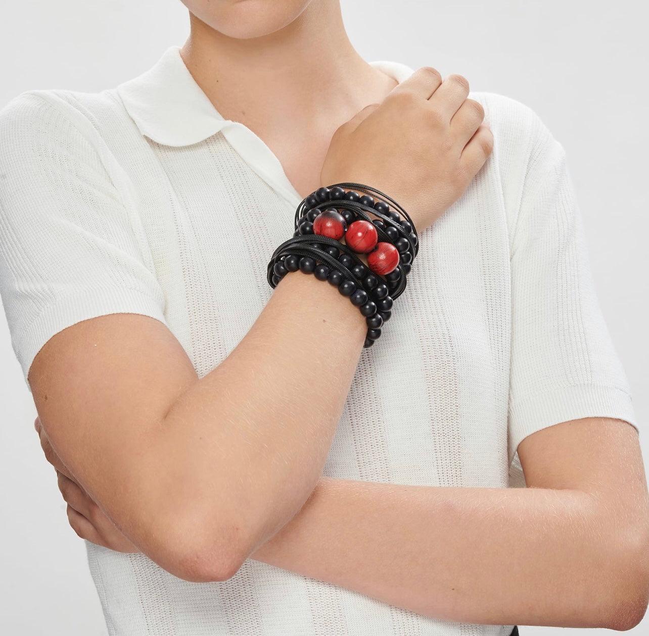 K.V. Origin Black & Red Bracelet - Vita Isola