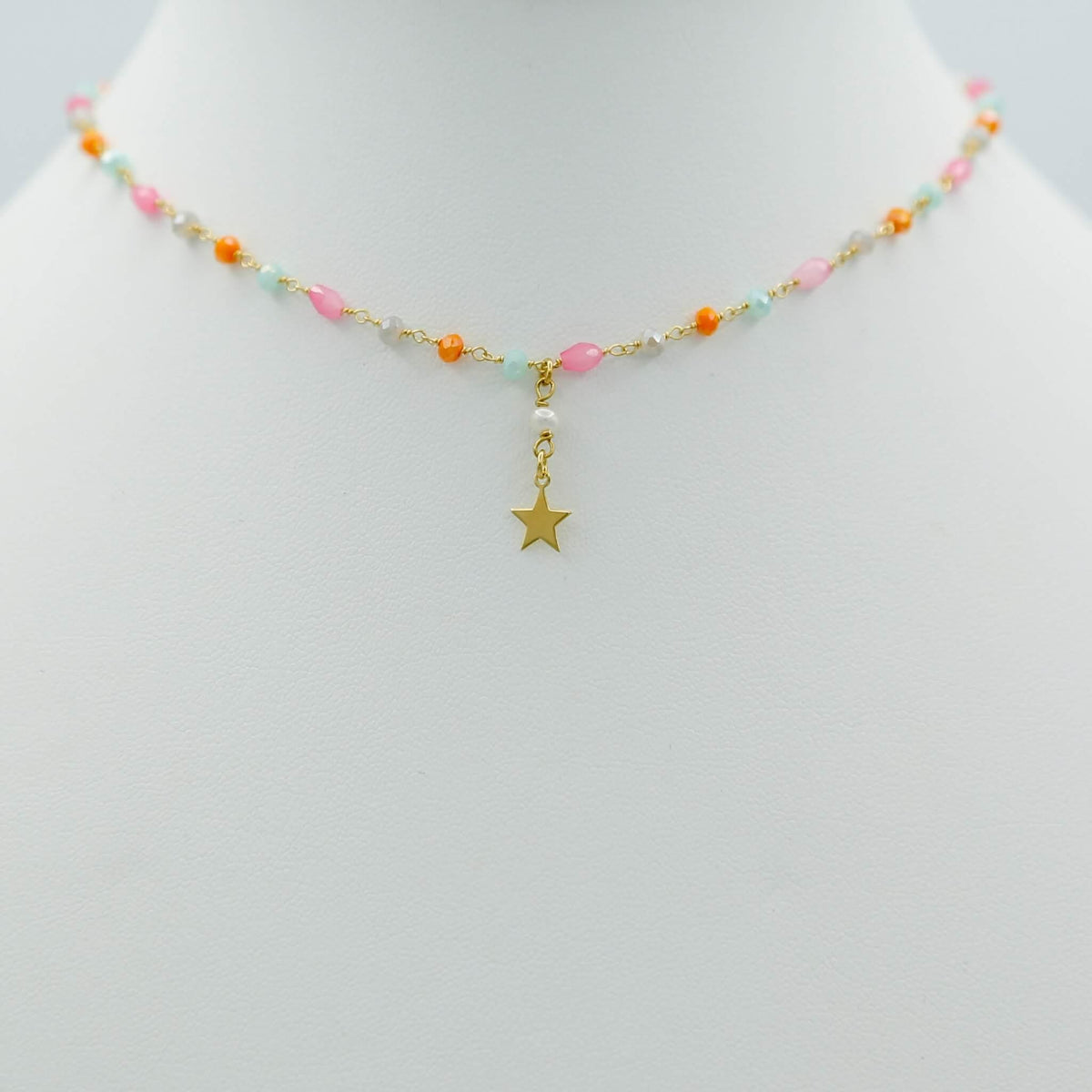 Multicolor Beads Choker with Pendant Star - Vita Isola