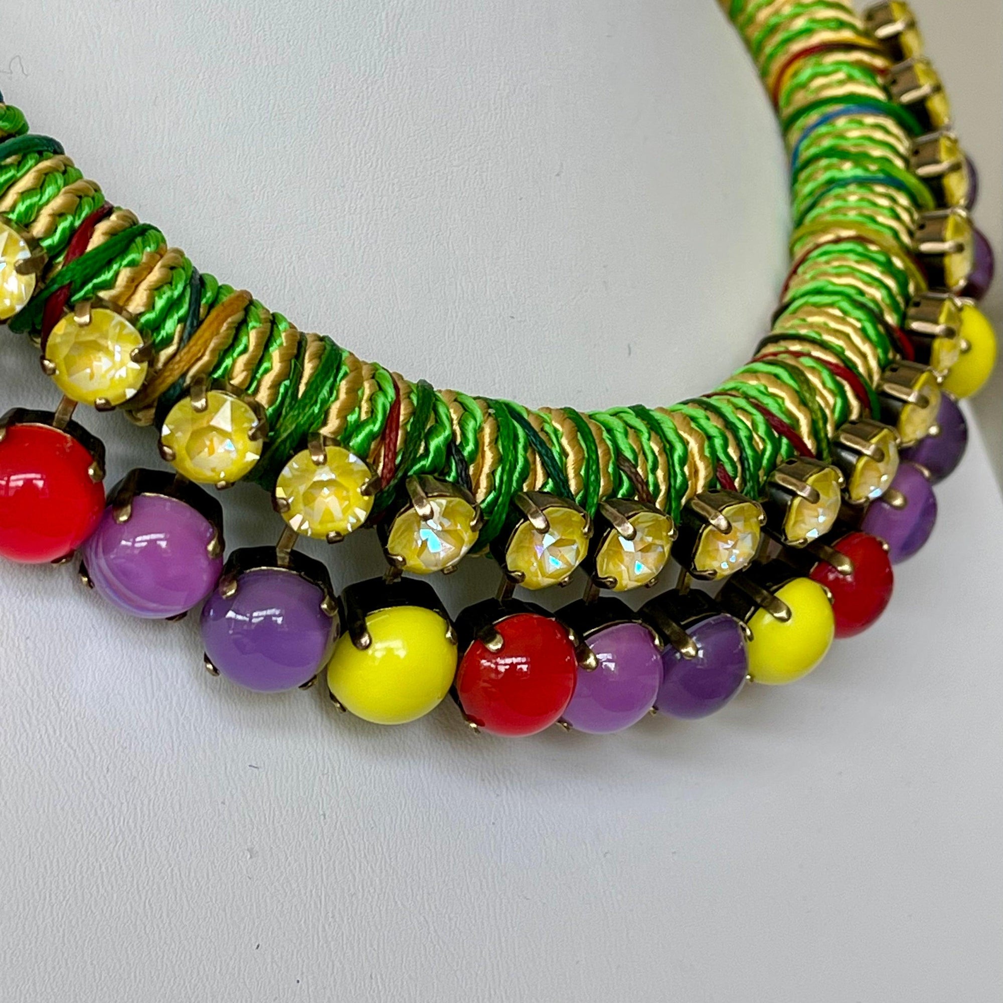 Multicolor Glass Stones Short Necklace - Vita Isola