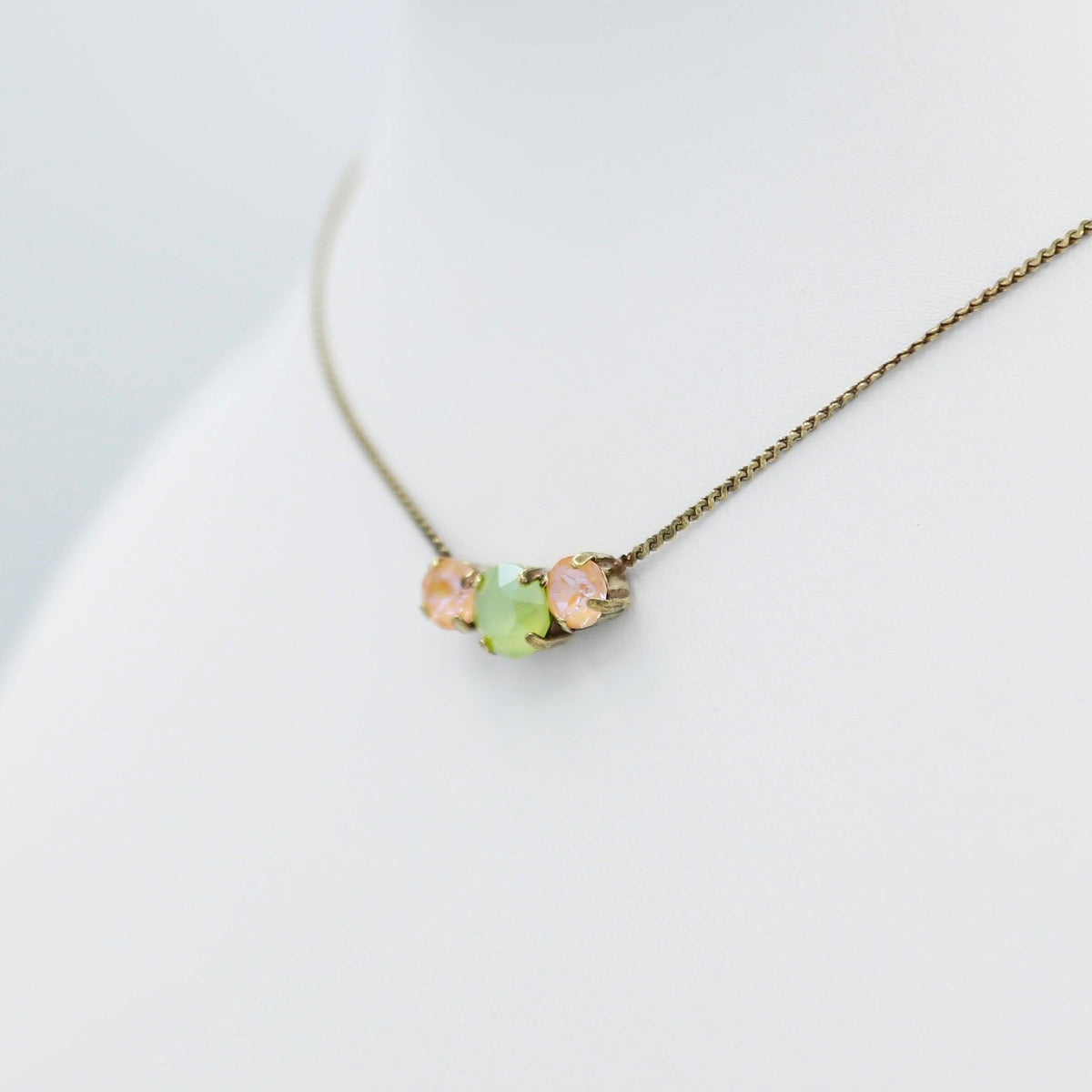 Orange & Lime Glass Stone Necklace - Vita Isola