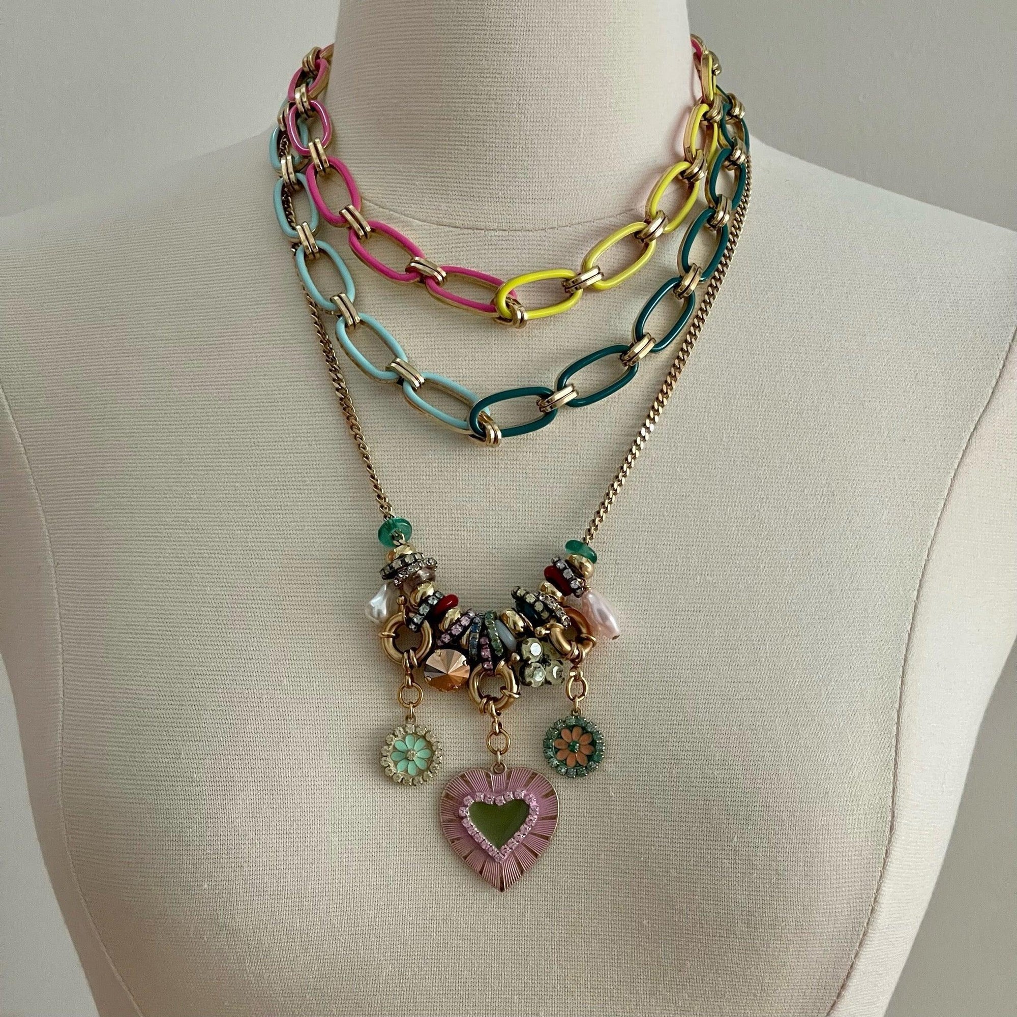 Pink & Yellow Reversible Necklace - Vita Isola